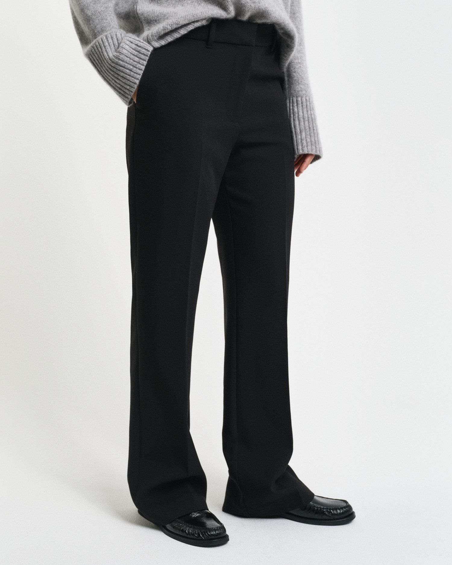 Gant Stoffen broek SLIM FLARE SLACK dames harembroeken maat 36 zwart