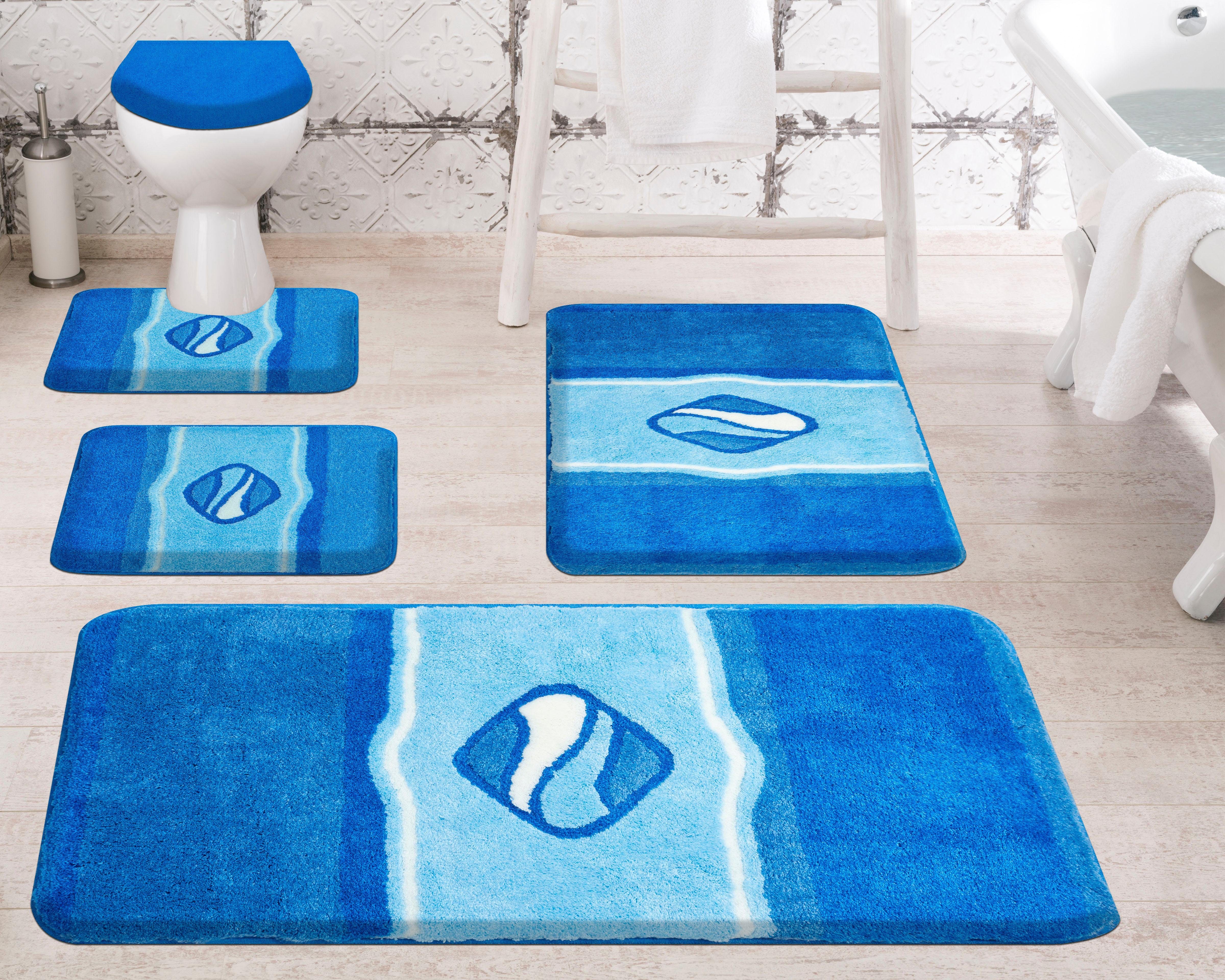 Grund Badmat Jewel bijzonder dichte pool, badmatten met strepen (1 stuk) badmatten maat 1 blauw
