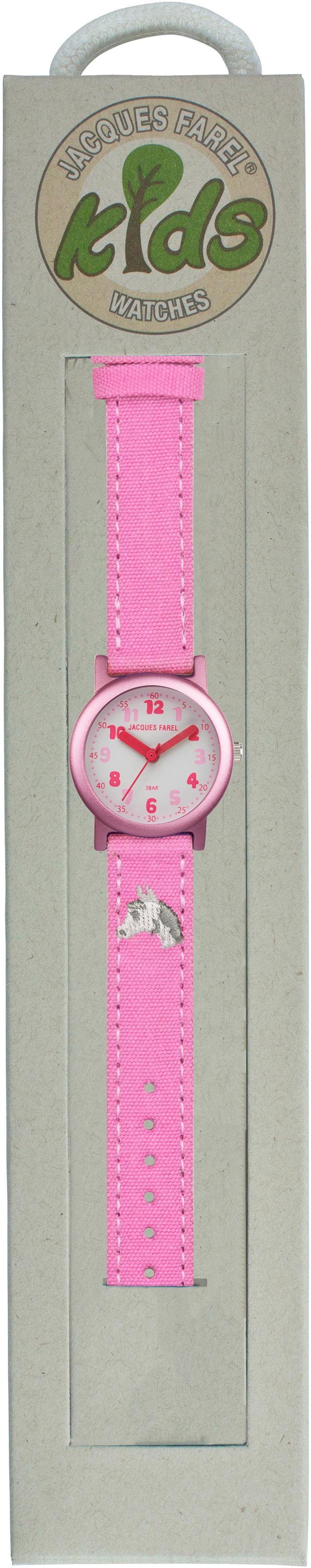 Jacques Farel Kwartshorloge ORG 8821, Paardenhorloge Kinderhorloge, meisjeshorloge, ideaal ook als cadeau, met paardenmotief