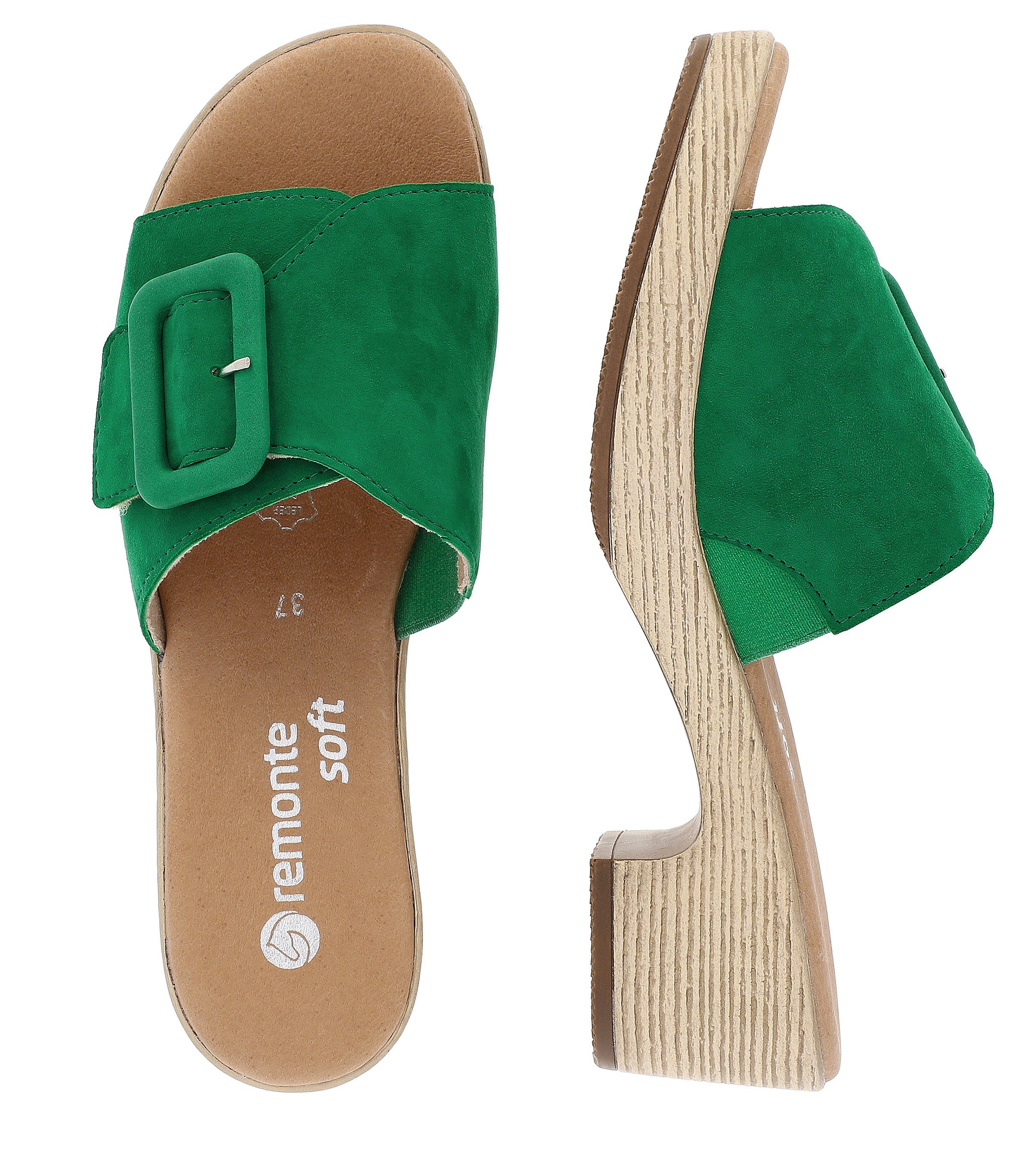 Remonte Slippers ELLE-Collection blokhak, zomerschoen, slippers, decoratieve gesp, elle-collectie