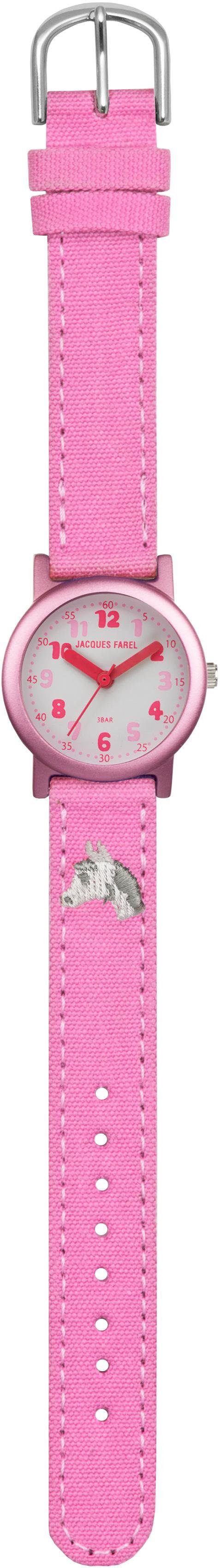 Jacques Farel Kwartshorloge ORG 8821, Paardenhorloge Kinderhorloge, meisjeshorloge, ideaal ook als cadeau, met paardenmotief