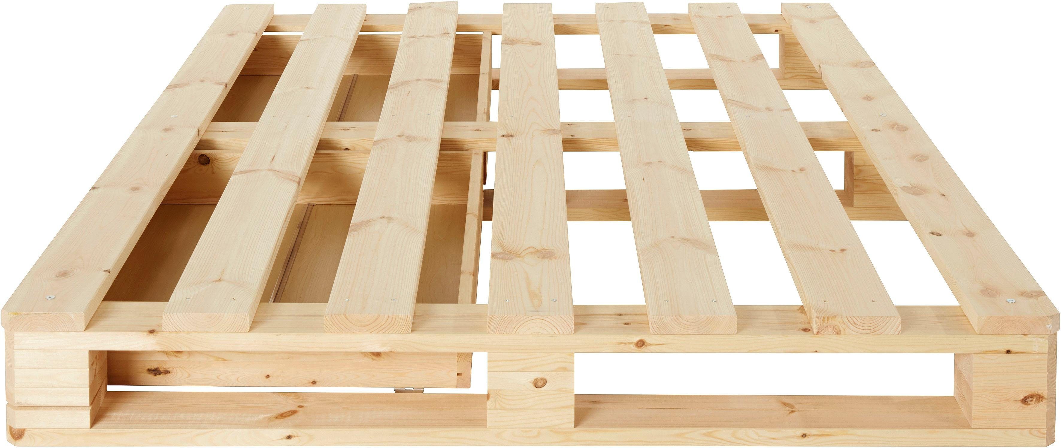 Home affaire Palletbed "ALASCO" BESTSELLER! Met lade gecertificeerd massief hout, uit te breiden tot tweepersoons- of familiebed