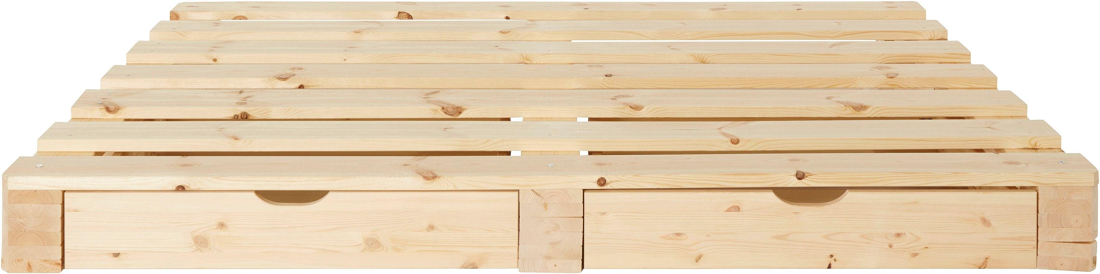 Home affaire Palletbed "ALASCO" BESTSELLER! Met lade gecertificeerd massief hout, uit te breiden tot tweepersoons- of familiebed
