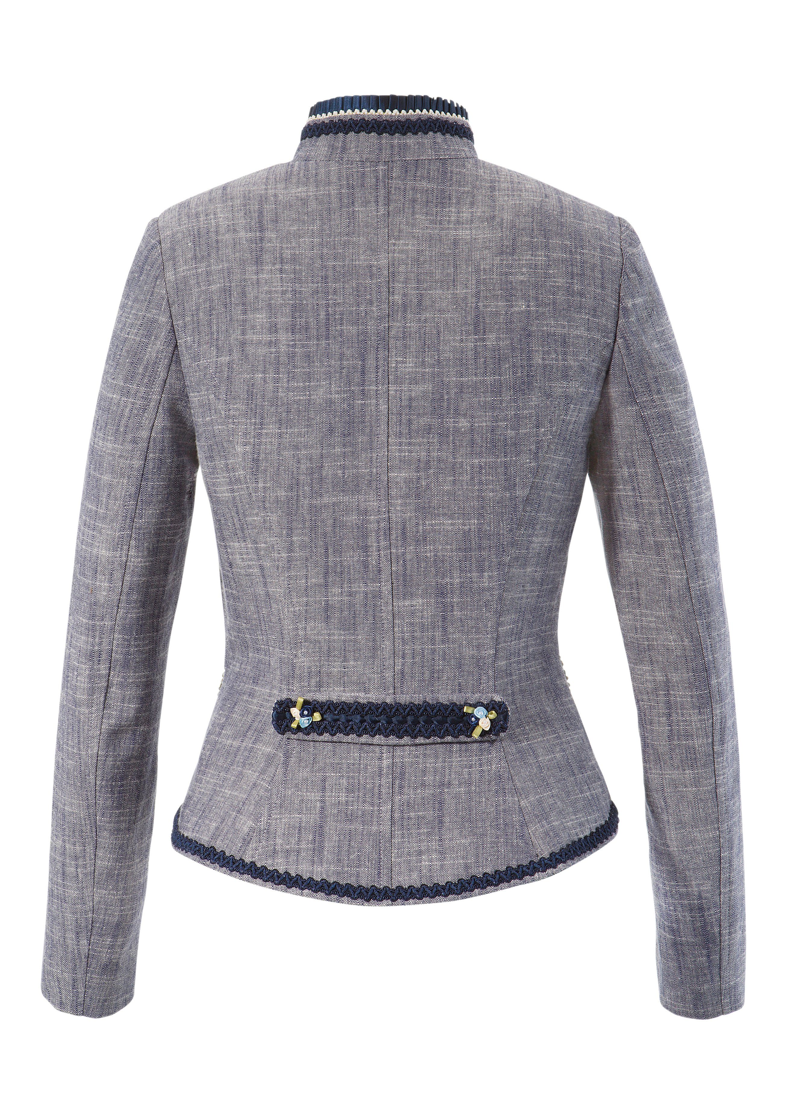 Krüger Madl folkloreblazer voor dames in linnen look Krüger Madl folkloreblazer voor dames in linnen look