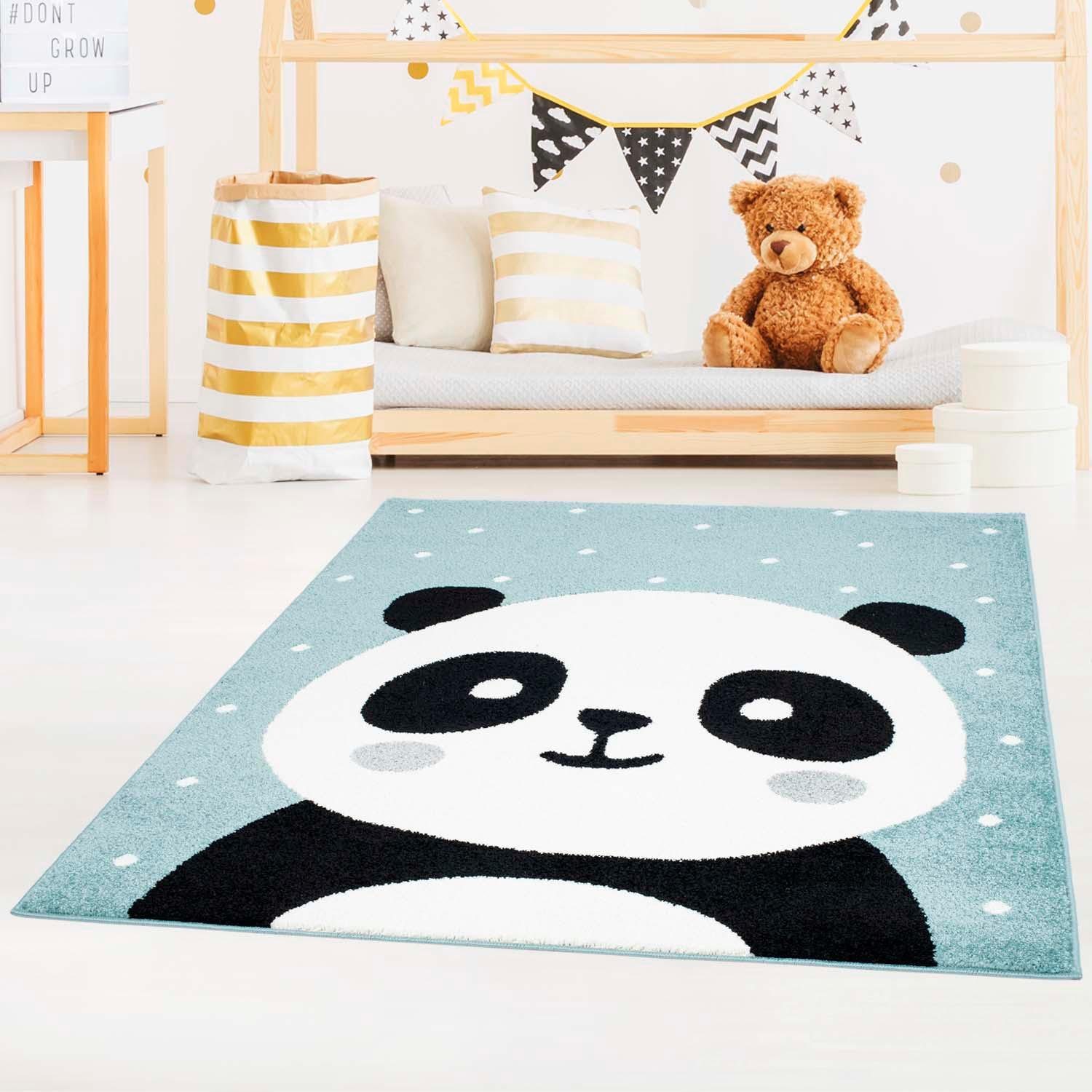 Carpet City Kindervloerkleed Bubble Kids 1334 Speelkleed, panda-beer, zachte pool, gemakkelijk in onderhoud, kinderkamer