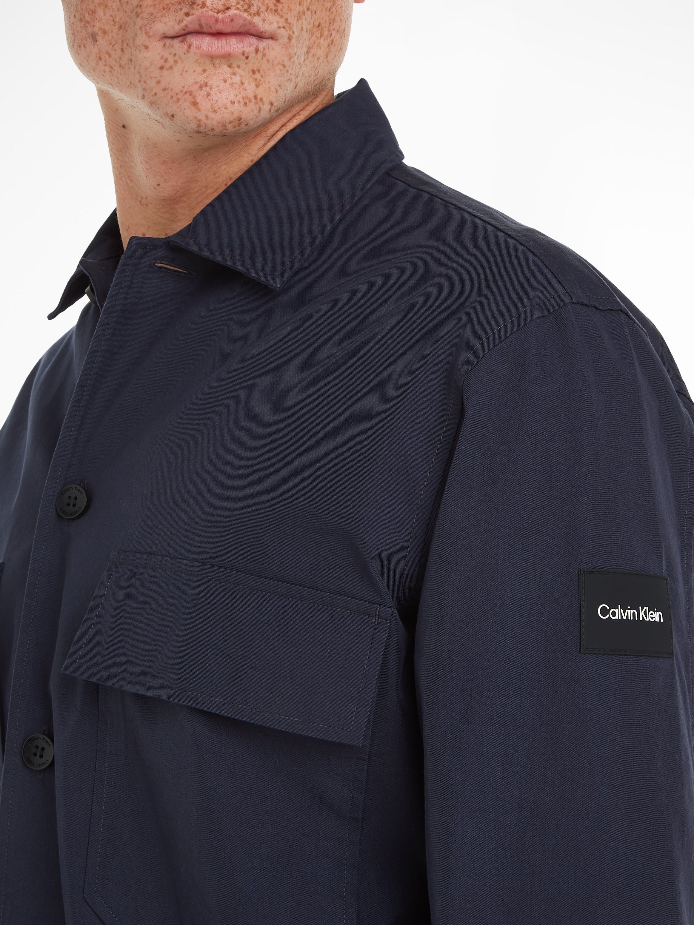 Calvin Klein Overhemd met lange mouwen COTTON NYLON OVERSHIRT met opgestikte borstzakken