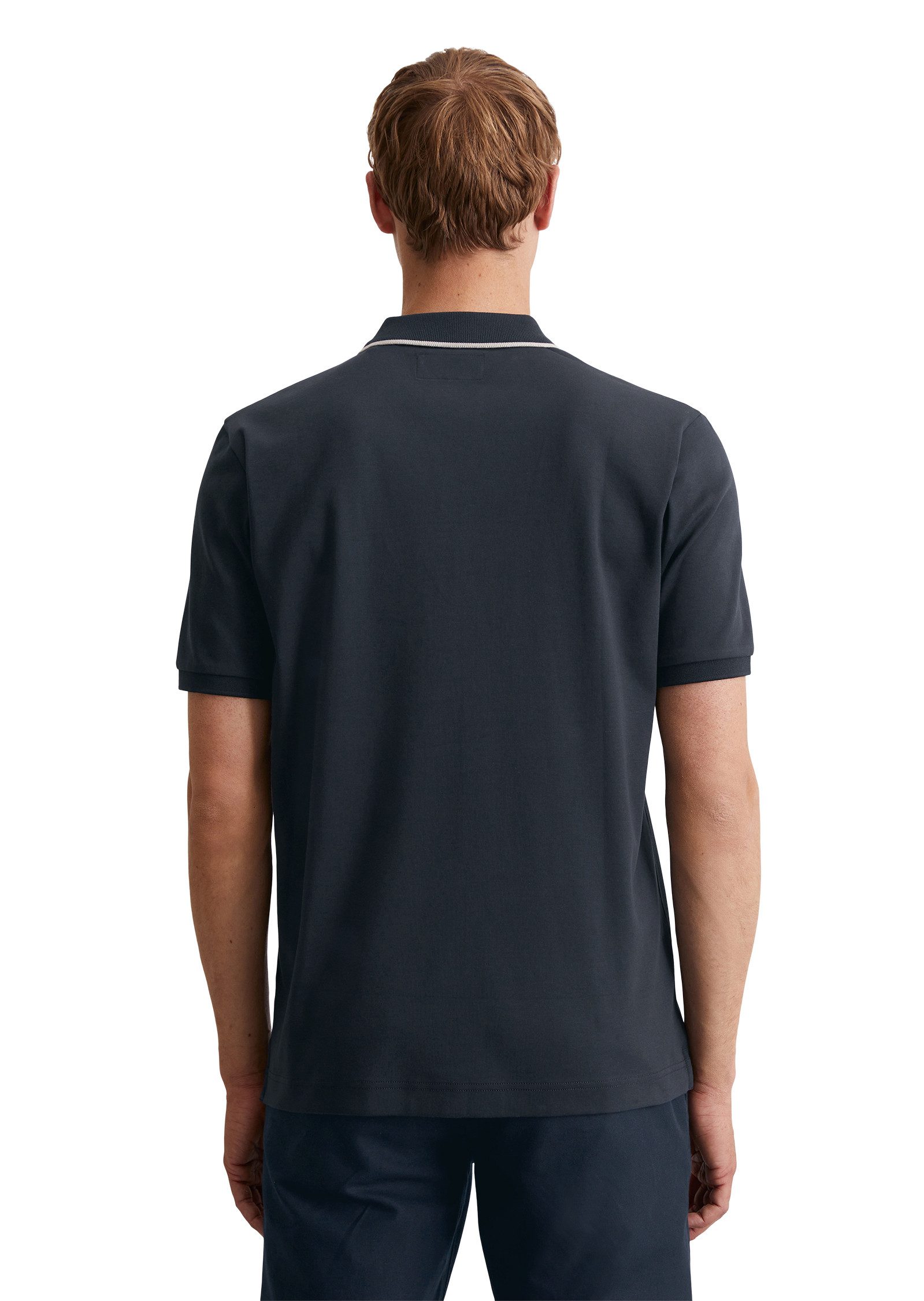 Marc O'Polo Poloshirt regular fit, contrasterende strepen op de kraag