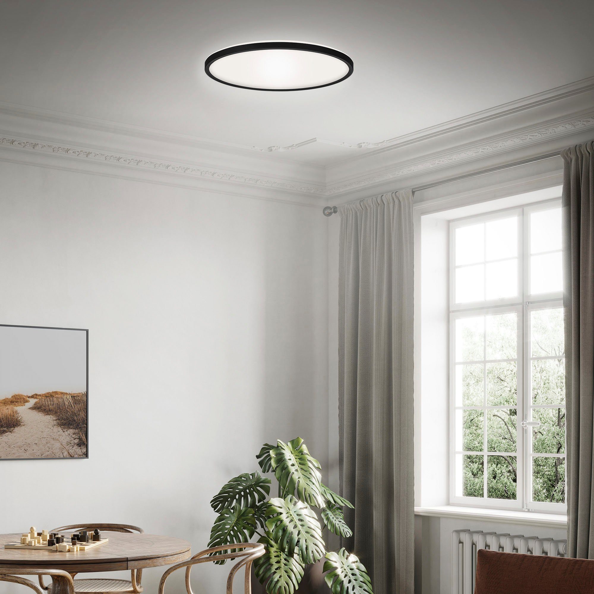 Briloner Leuchten Led-paneel 7157415 SLIM Plafondlamp, 42x2,9 cm, zwart, 22W, woonkamer, slaapkamer, keuken