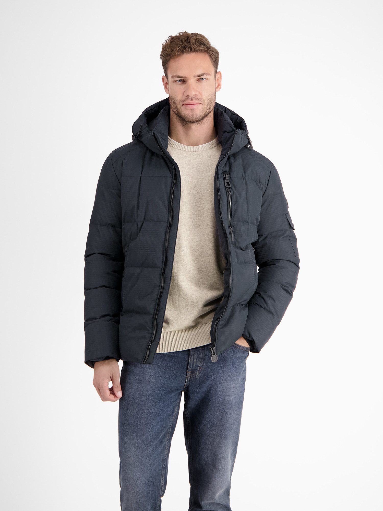 Lerros Gewatteerde jas LERROS gevoerde gewatteerde blouson met afneembare capuchon