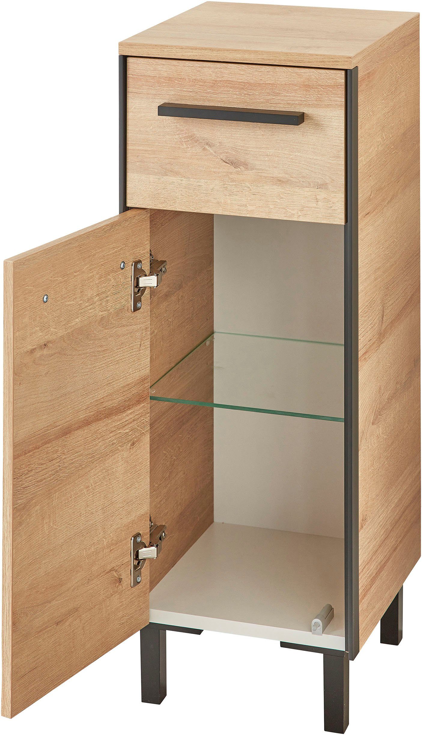 Saphir Badkamerserie Quickset 395 4-delig, wastafelonderkast met led-spiegelkast (4-delig)