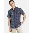 shirtmaster overhemd met korte mouwen escapefromwinter trendy hawaï-motief blauw