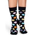 happy socks sokken big dot met veelkleurig stippenmotief zwart