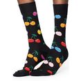 happy socks sokken cherry met veelkleurig kersenmotief zwart