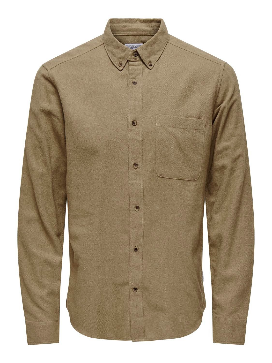 ONLY & SONS Overhemd met lange mouwen ONSGUDMUND SLIM 1-PKT SOLID SHIRT NOOS
