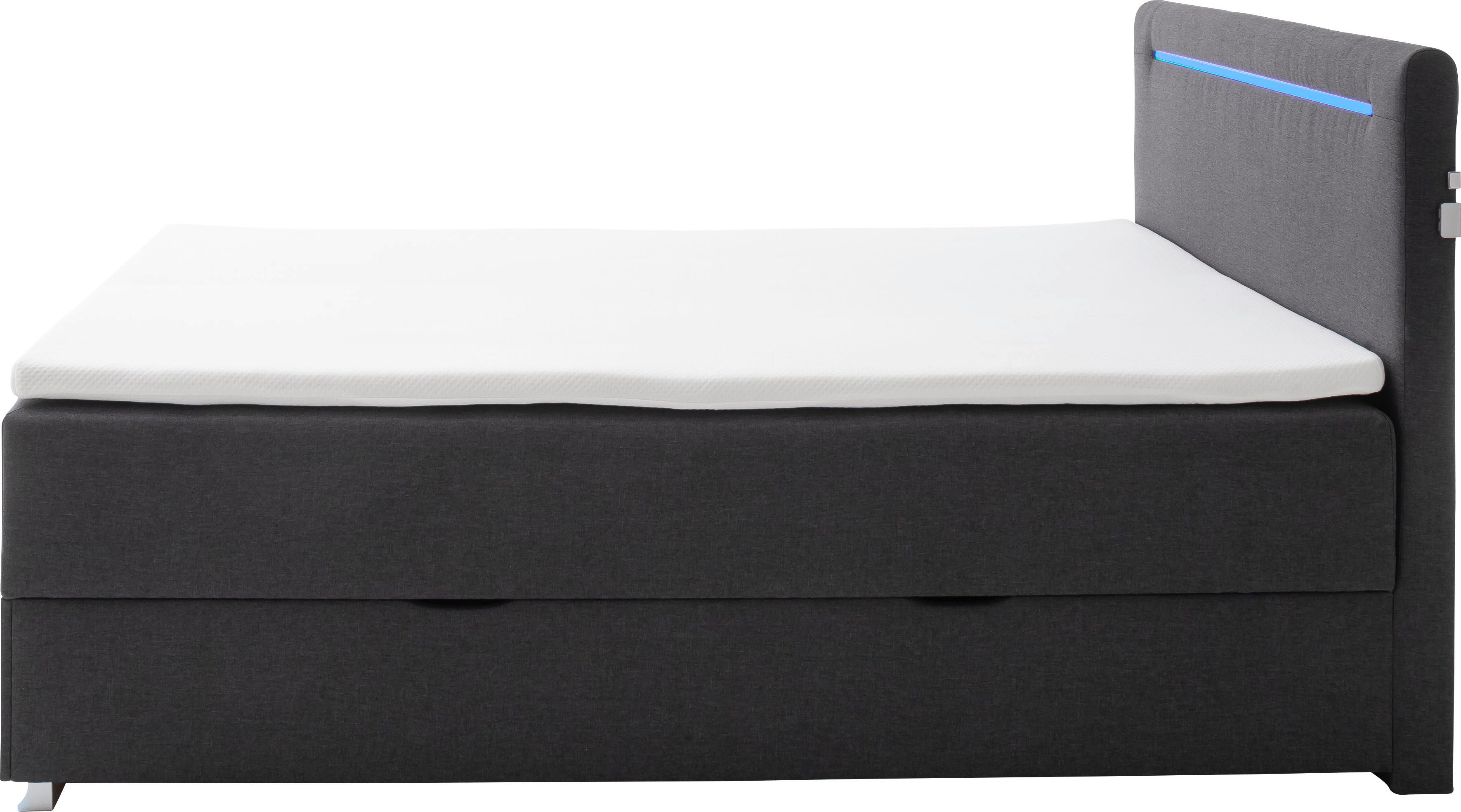 meise.möbel Boxspring Las Vegas Voeten en hoofdbord met ledverlichting, met bedkist en topmatras