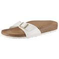 birkenstock slippers madrid bf in lak-look, smalle schoenwijdte wit