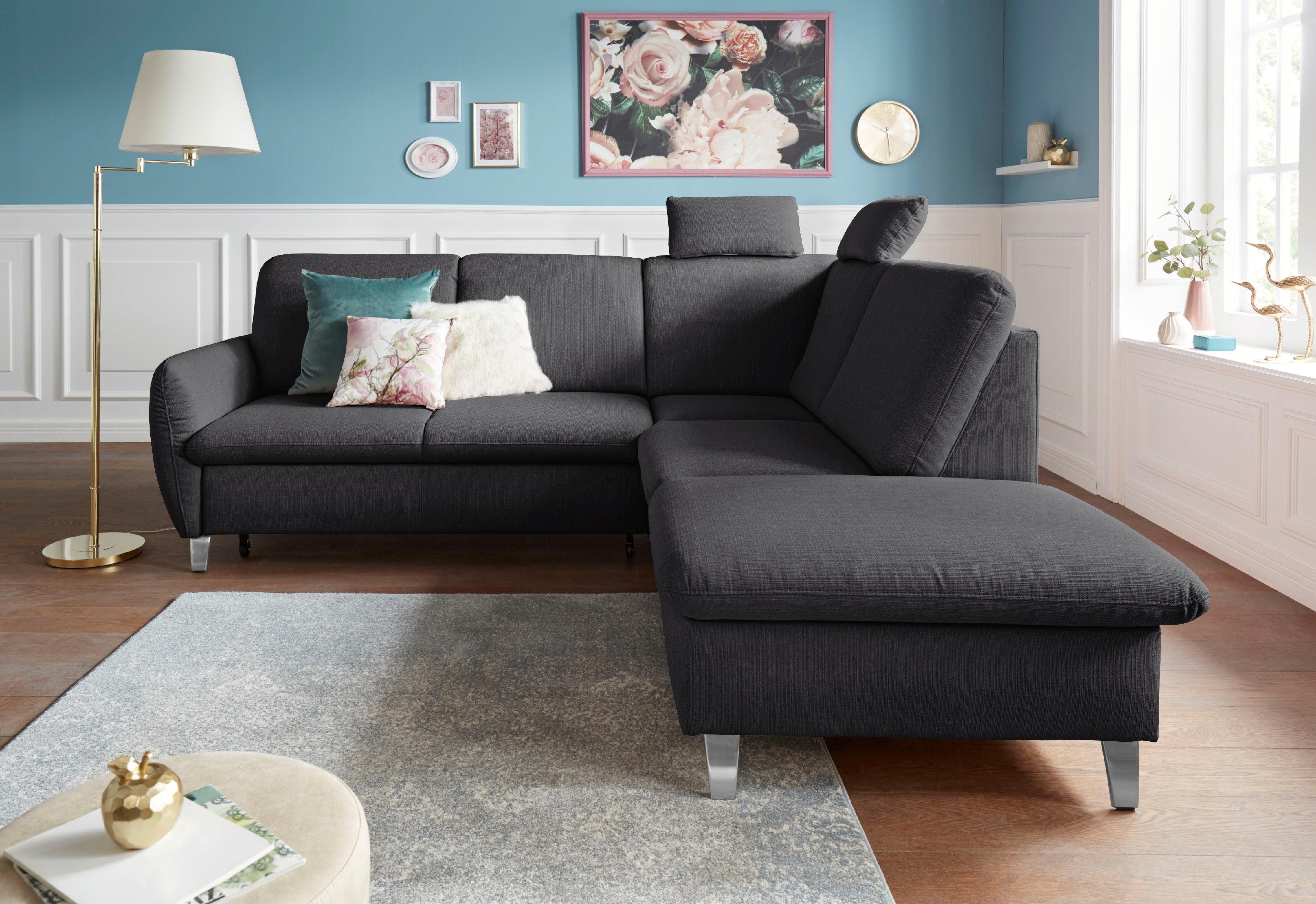 Sit&more Hoekbank Daytona L-vorm met binnenvering, twee hoofdsteunen en naar keuze met slaapfunctie