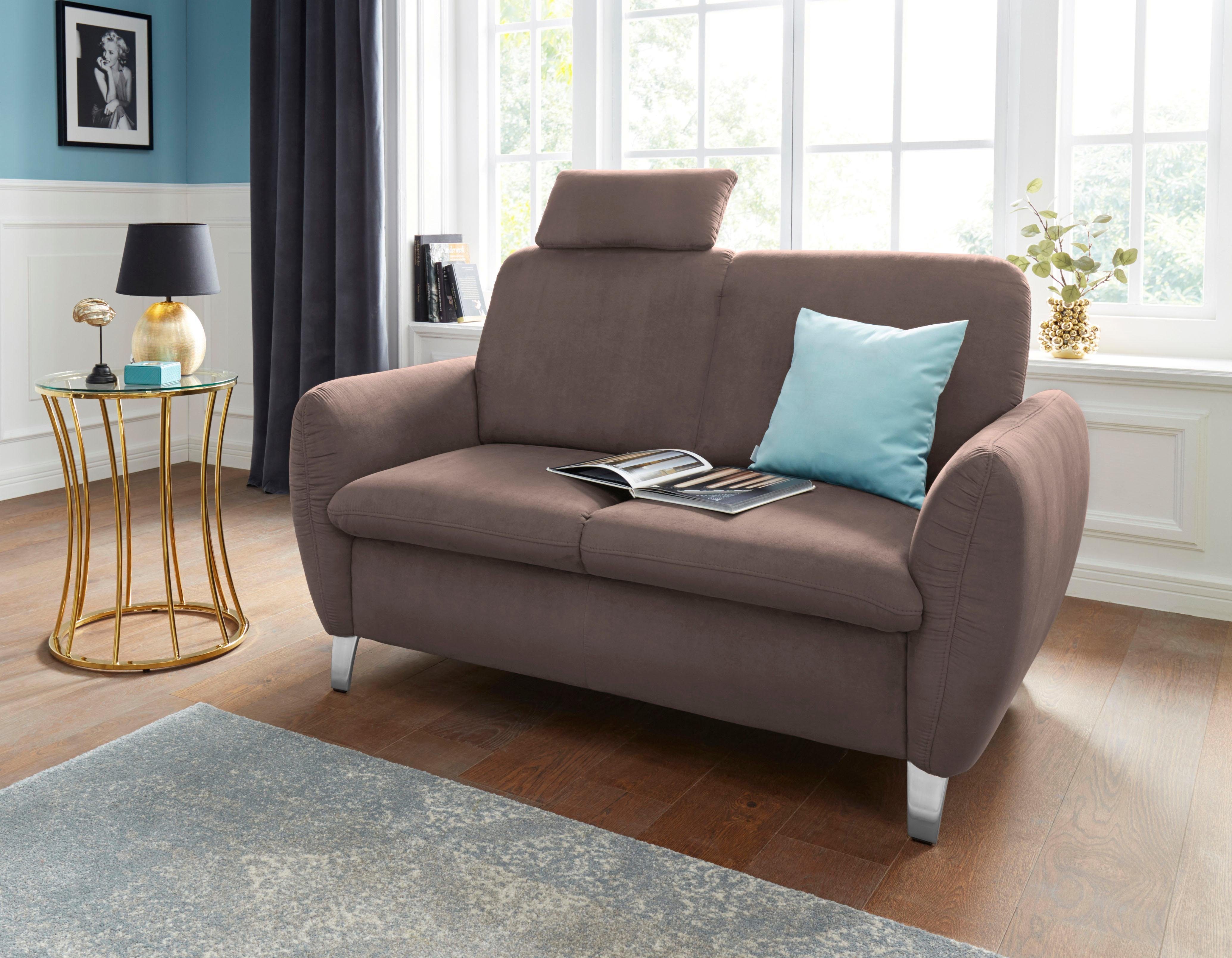 sit&more 2-zitsbank Daytona met binnenvering en een hoofdsteun bruin, 2-zitsbanken