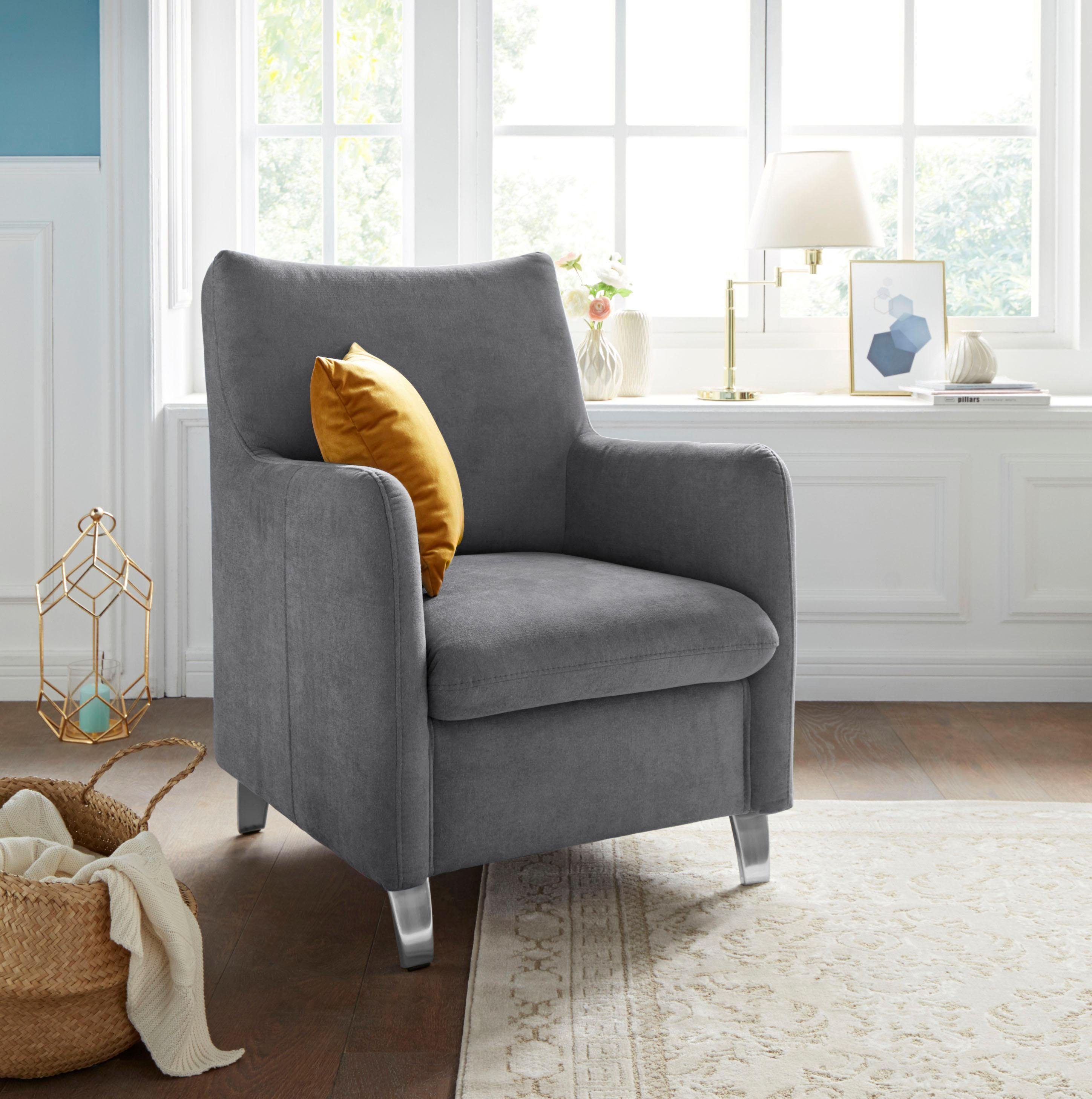 sit&more Fauteuil Daytona fauteuils maat Luxe-microvezel zacht grijs