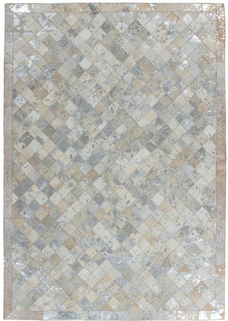 Kayoom Leren vloerkleed Lavish 210 - vacht tapijt Patchwork echt leer bont, woonkamer