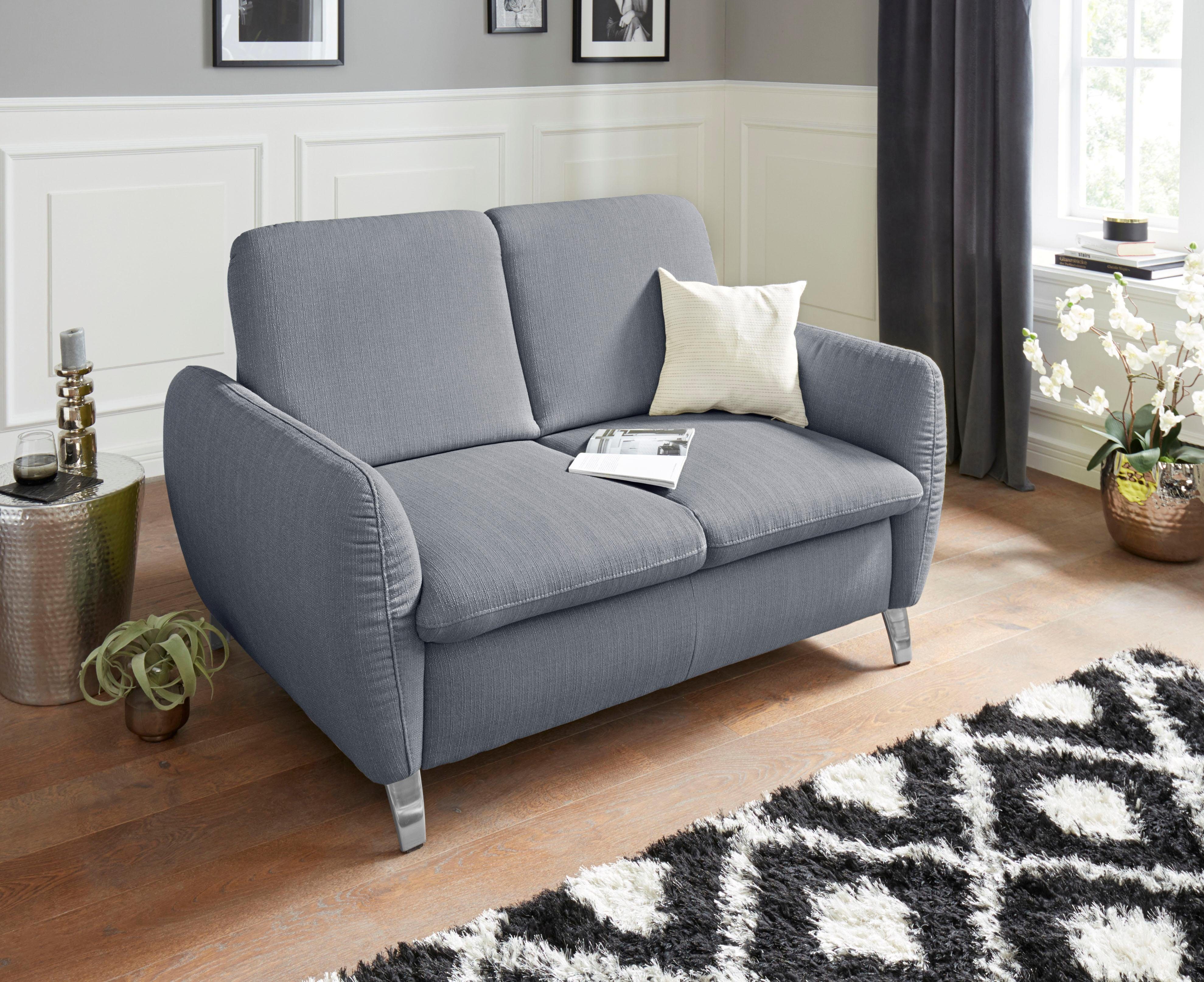 sit&more 2-zitsbank Daytona met binnenvering en een hoofdsteun grijs, 2-zitsbanken