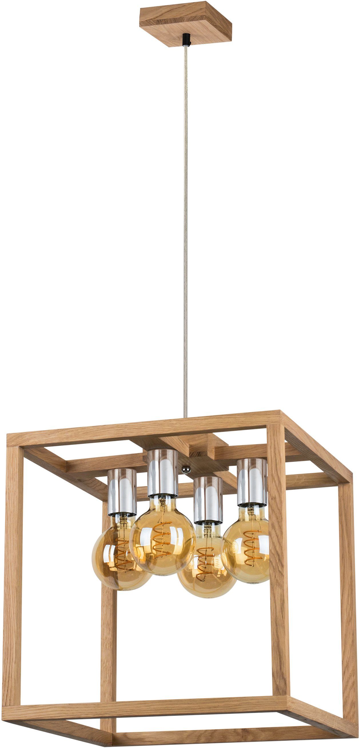 spot light hanglamp kago hanglamp, natuurproduct van eikenhout, duurzaam, kabel in te korten bruin