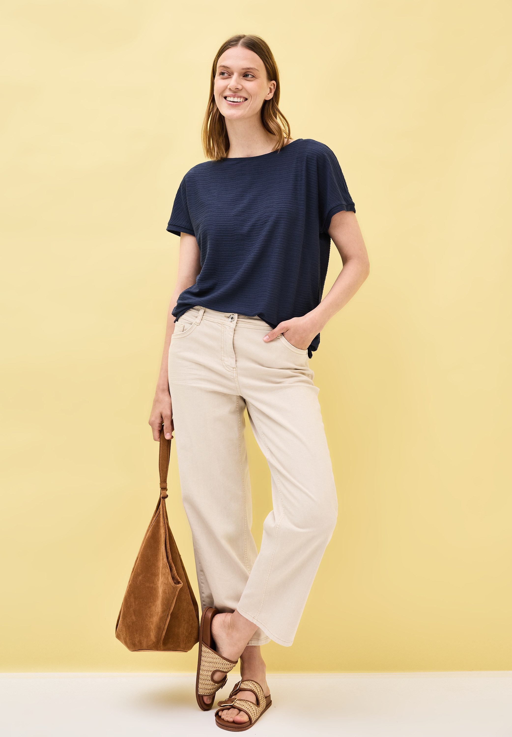 Cecil T-shirt met streepstructuur