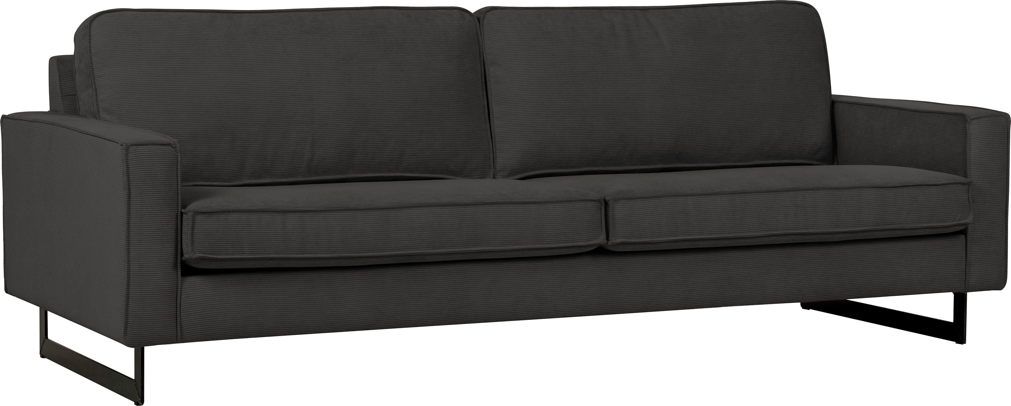 Places of Style 3-zitsbank Pinto Maxi-uitvoering, met opstaande naad en metalen poten, ook met cord overtrekstof