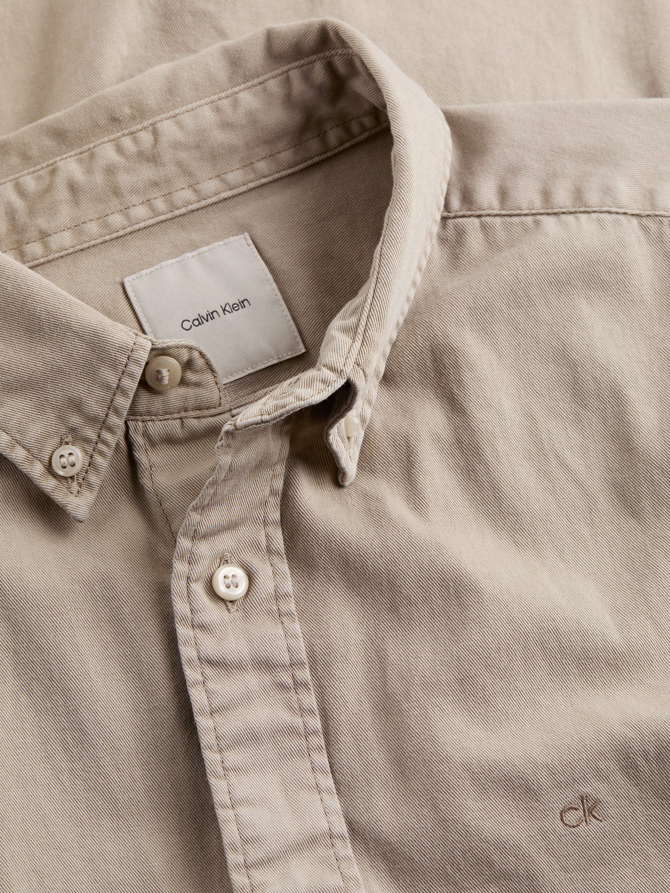Calvin Klein Overhemd met lange mouwen GARMENT DYED LW TWILL L/S SHIRT