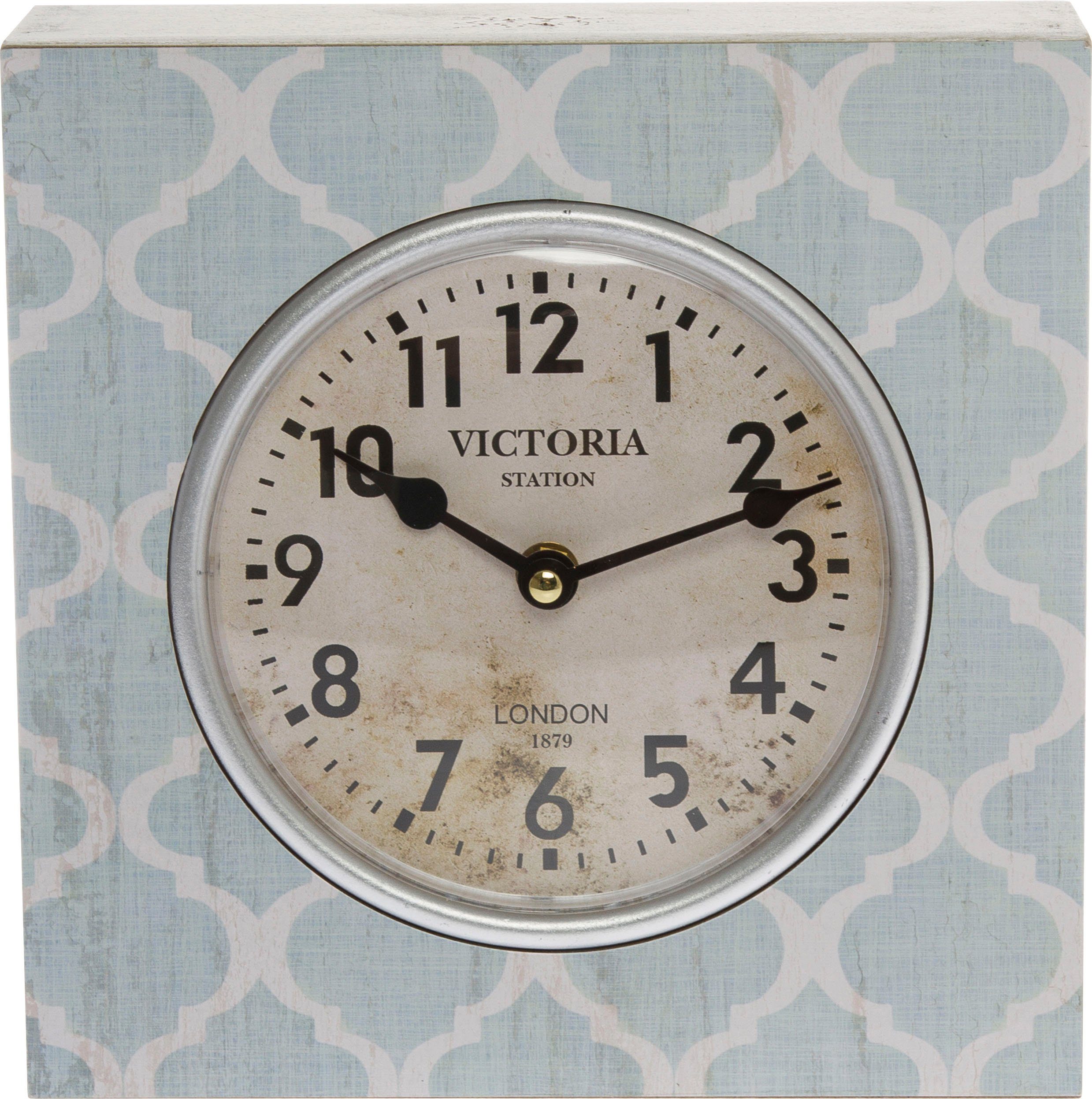 Myflair Möbel & Accessoires Wandklok - Lichtblauw- lichtblauw, staande klok, hoekig, shabby look, ideaal in de woonkamer (1-delig)