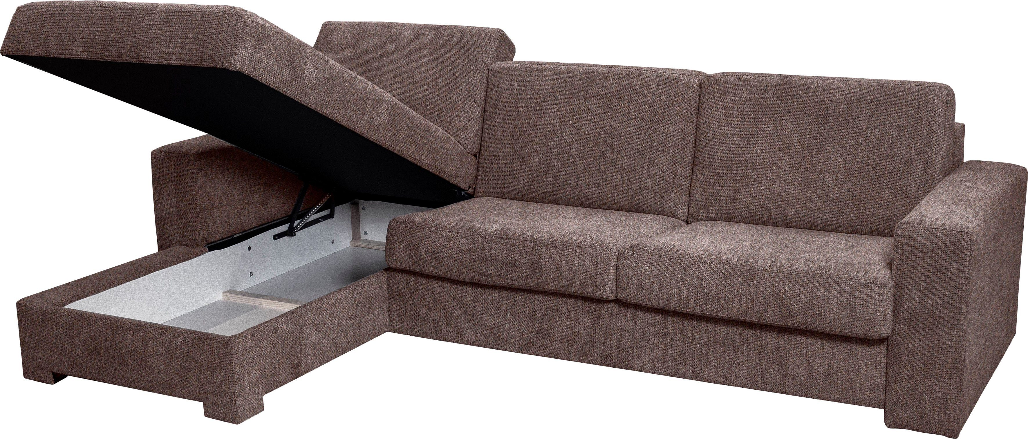 Home affaire Hoekbank Roma "L" slaapfunctie, met ondervering Matras hoogte 14 cm, ligmaat ca 163x198 cm, L-vorm