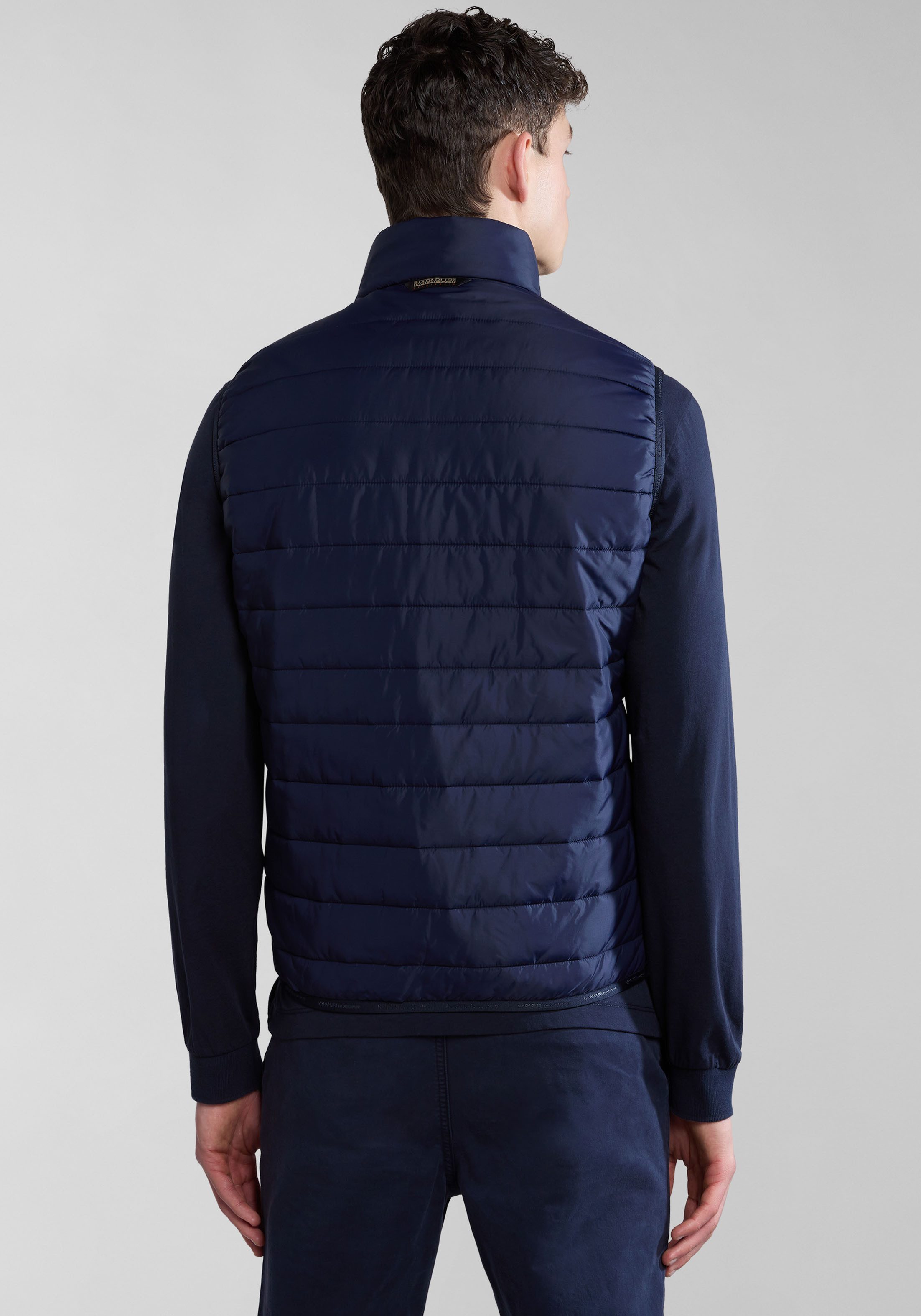 Napapijri Bodywarmer Met merklabel aan de zijkant en binnen, met staande kraag
