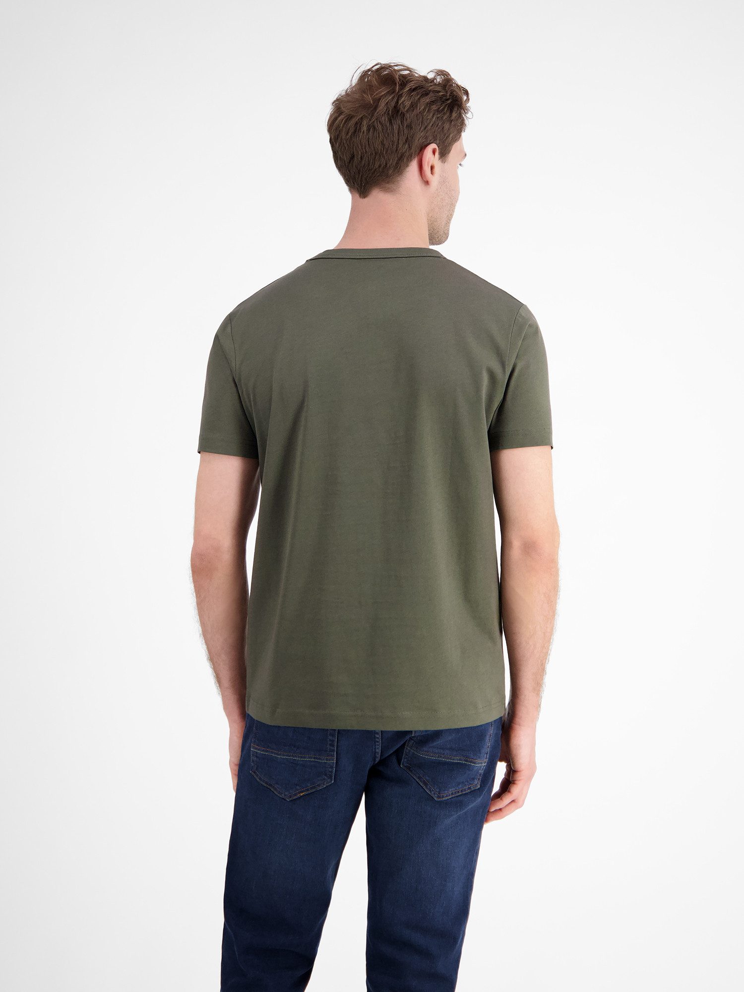 Lerros T-shirt LERROS Effen T-shirt met borstprint