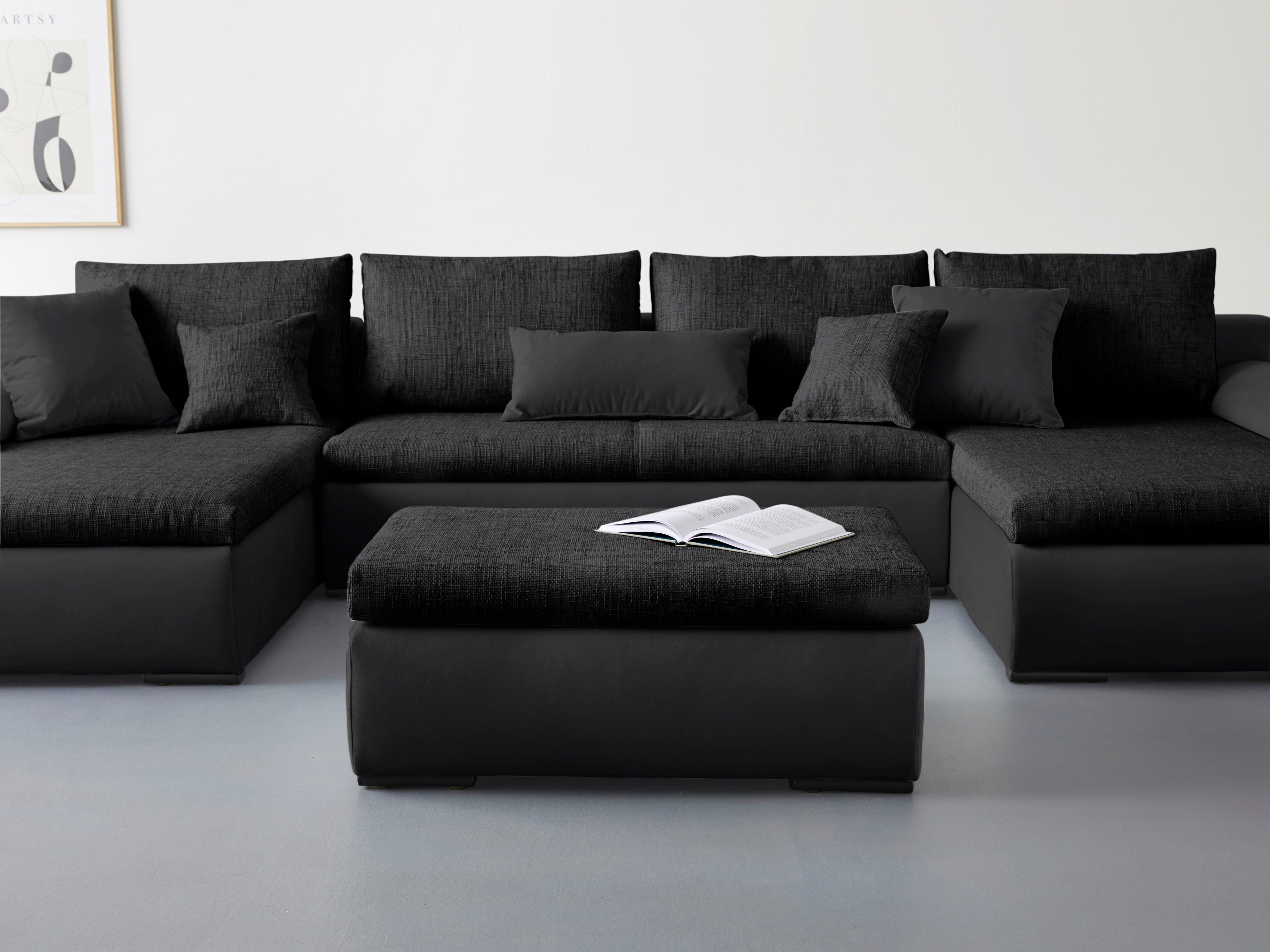 Home affaire Hocker Win met zwarte metalen poten, vrij plaatsbaar