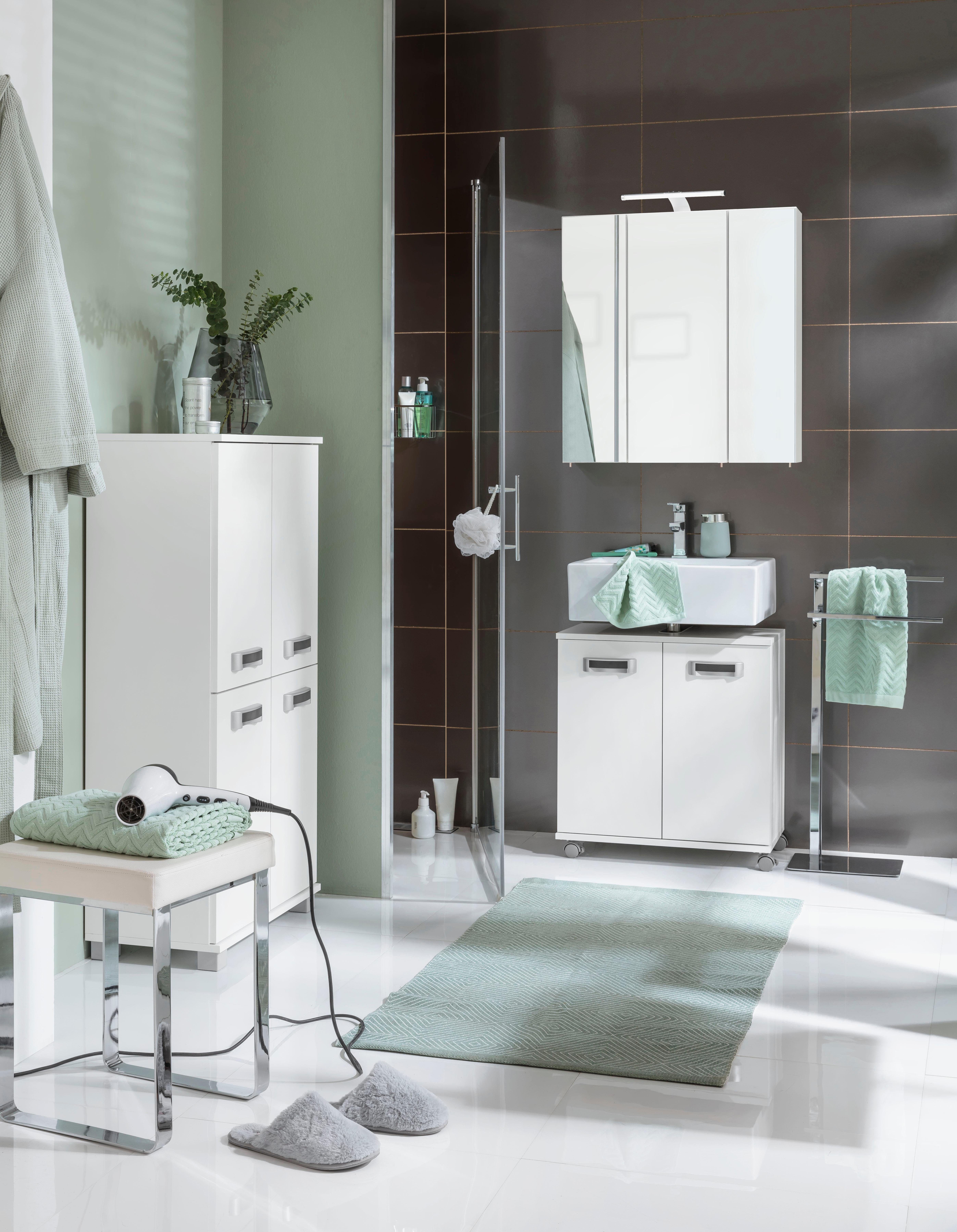 Schildmeyer Spiegelkast Roma Breedte 70 cm, 3-deurs, ledverlichting, schakelaar-/stekkerdoos