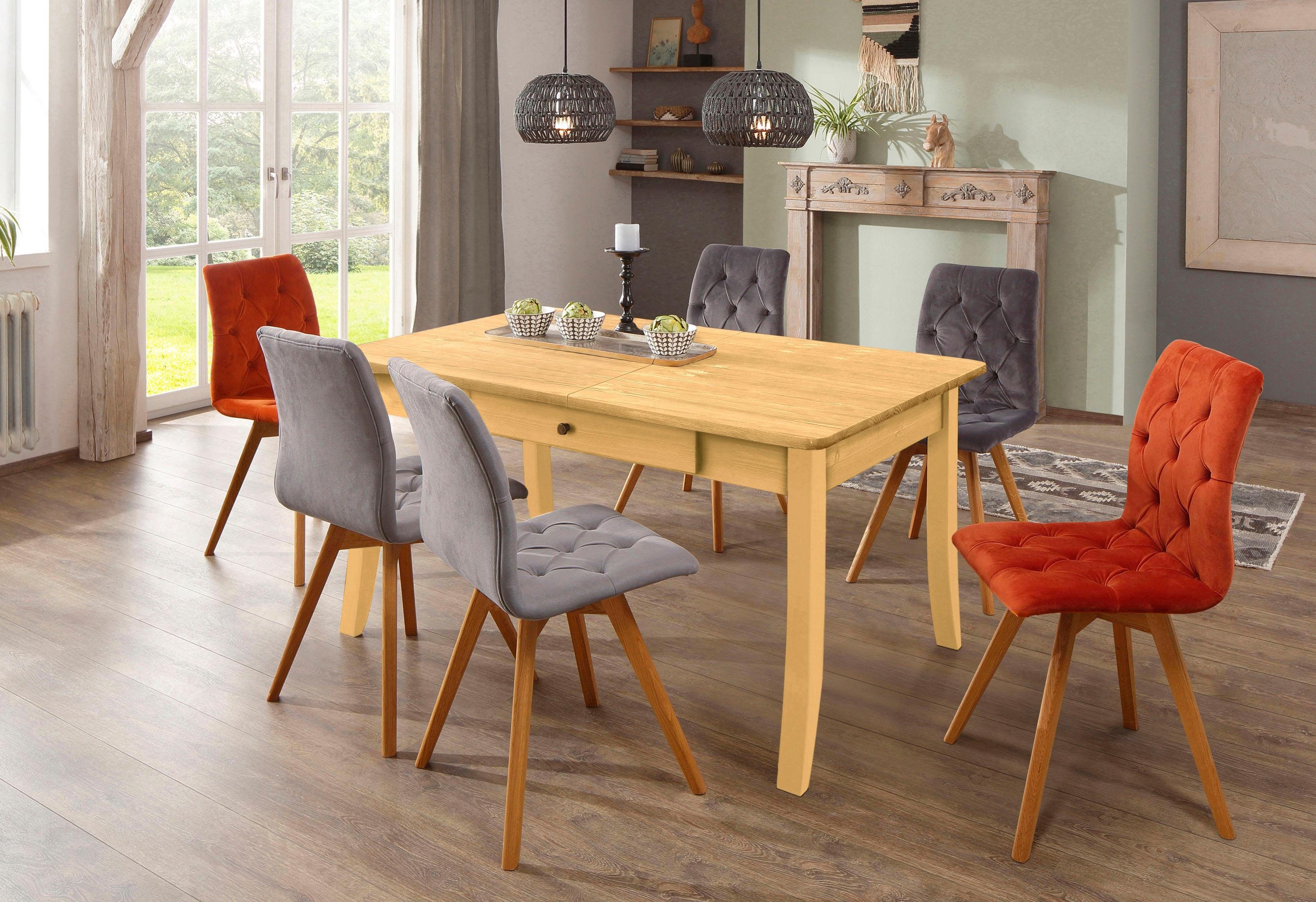 Home affaire Eettafel PALERMO met uitschuiffunctie en 2 laden, fsc® gecertificeerd