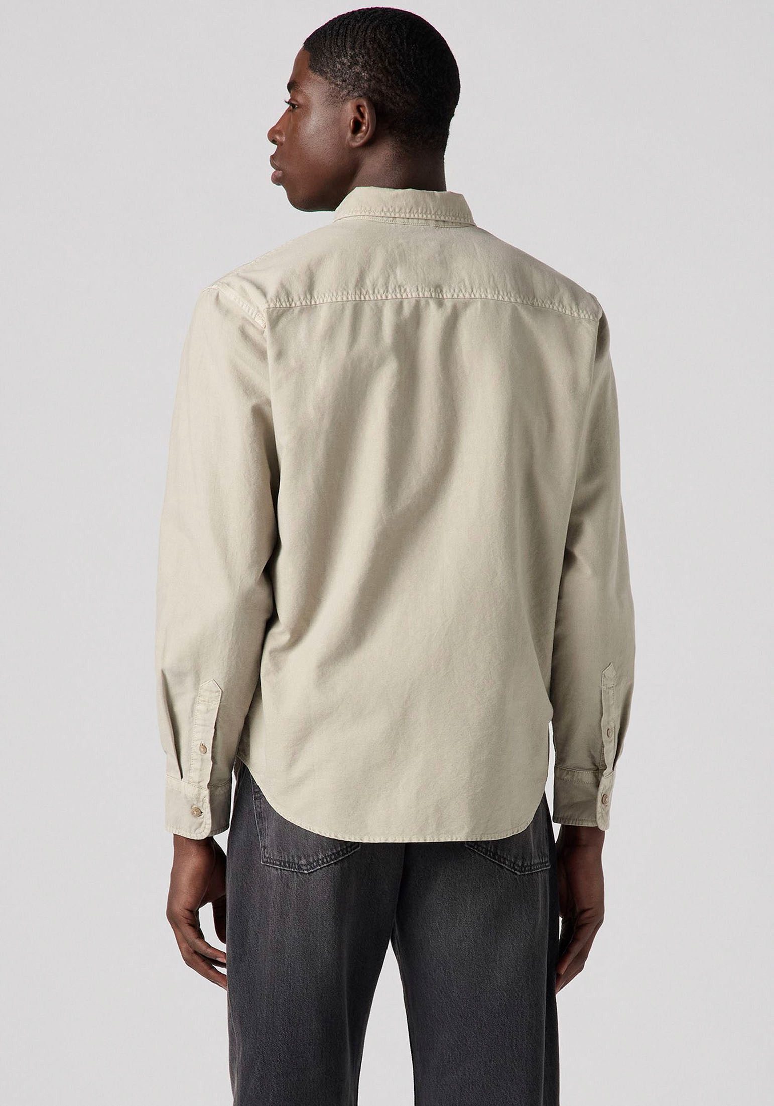 Levi's® Overhemd met lange mouwen AUTHENTIC BUTTON DOWN met ton-in-ton logo-borduursel op de borst
