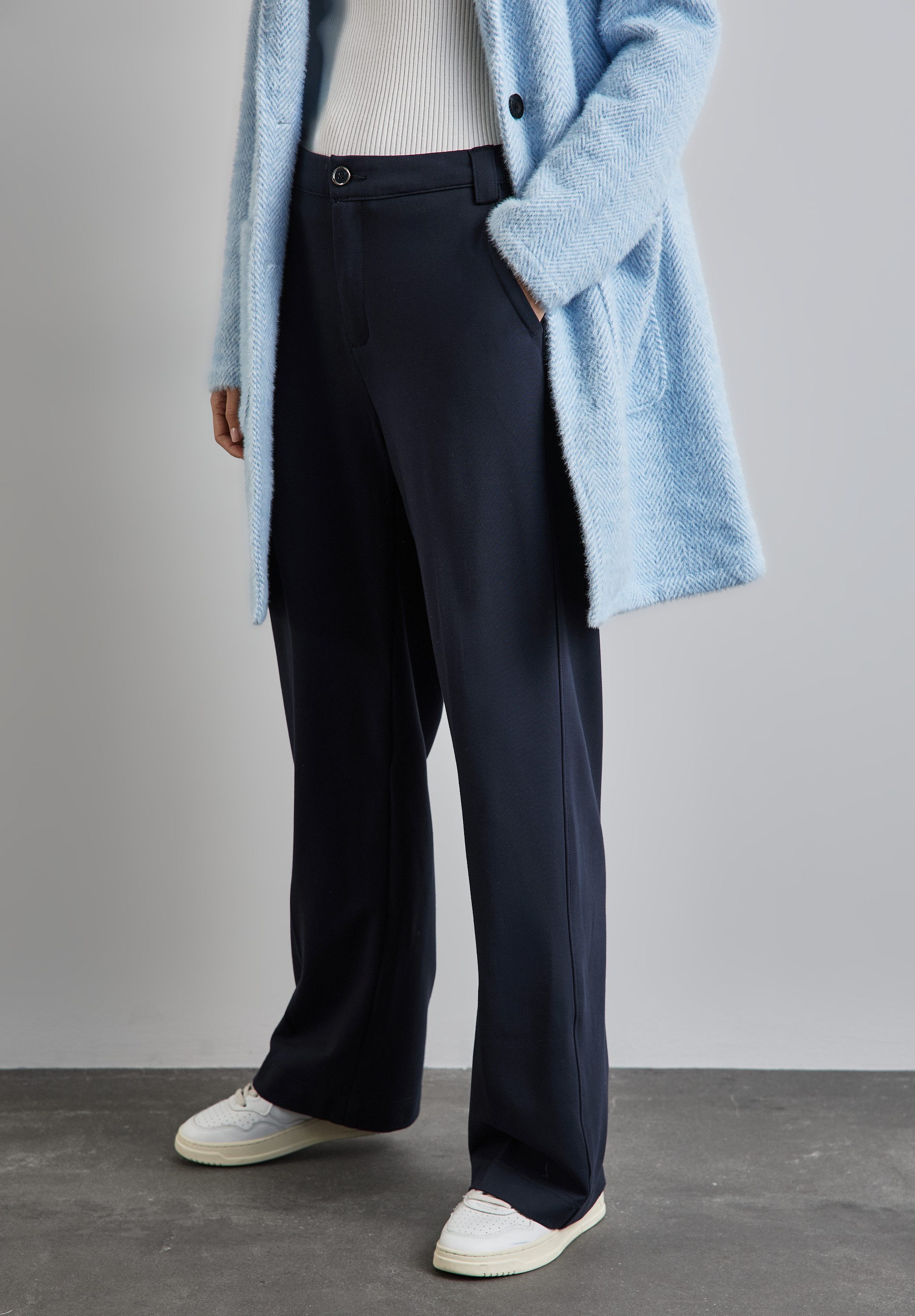 STREET ONE Stoffen broek in casual fit dames broeken maat 34 blauw