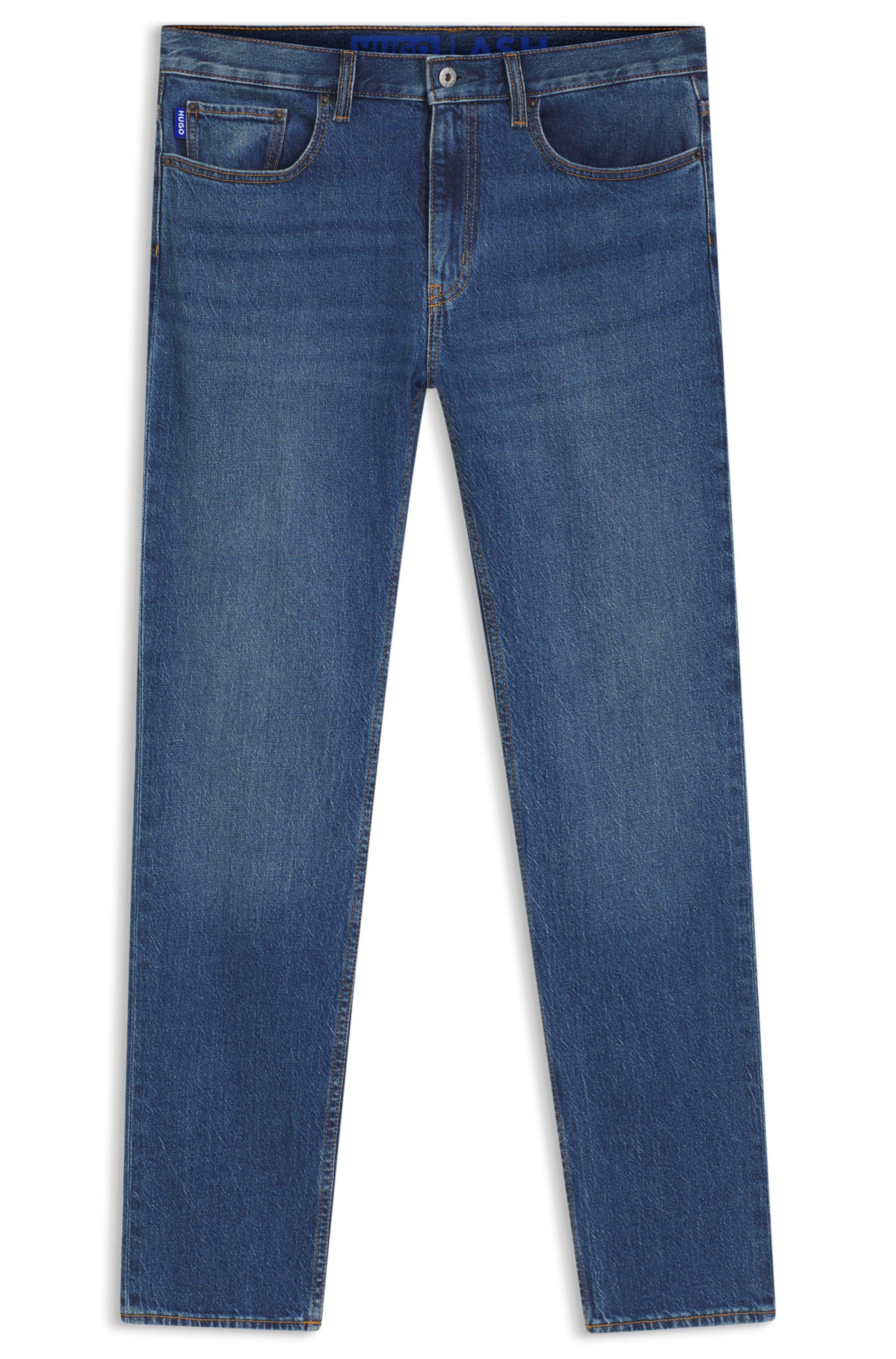 HUGO Blue Slim fit jeans Ash met stone-washed-finish