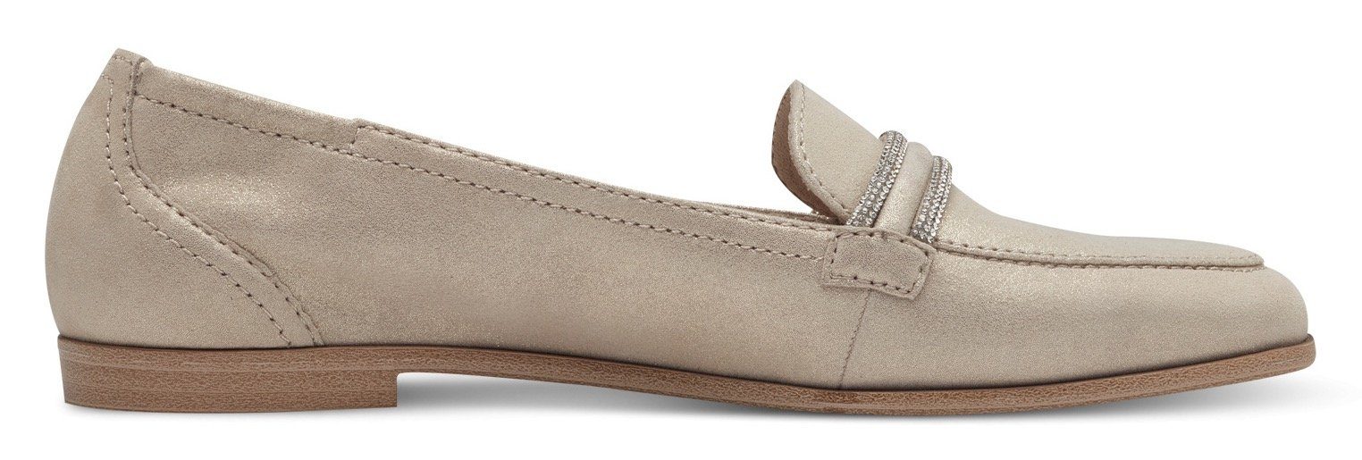 Tamaris Loafers Slipper, business schoen met fonkelende sierspeld