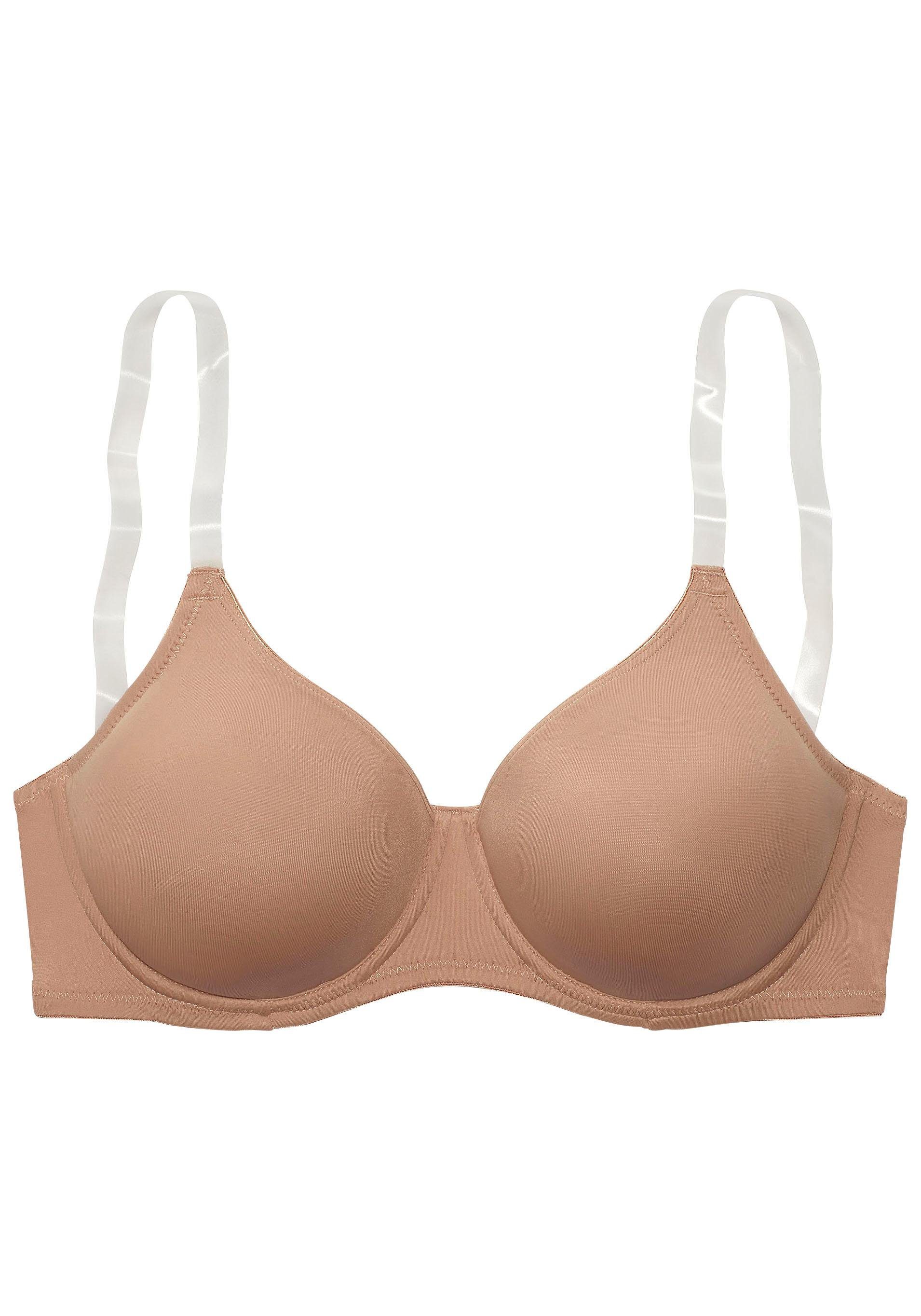 Nuance T-shirt-bh met beugels, zonder cups en met transparante bandjes, basic