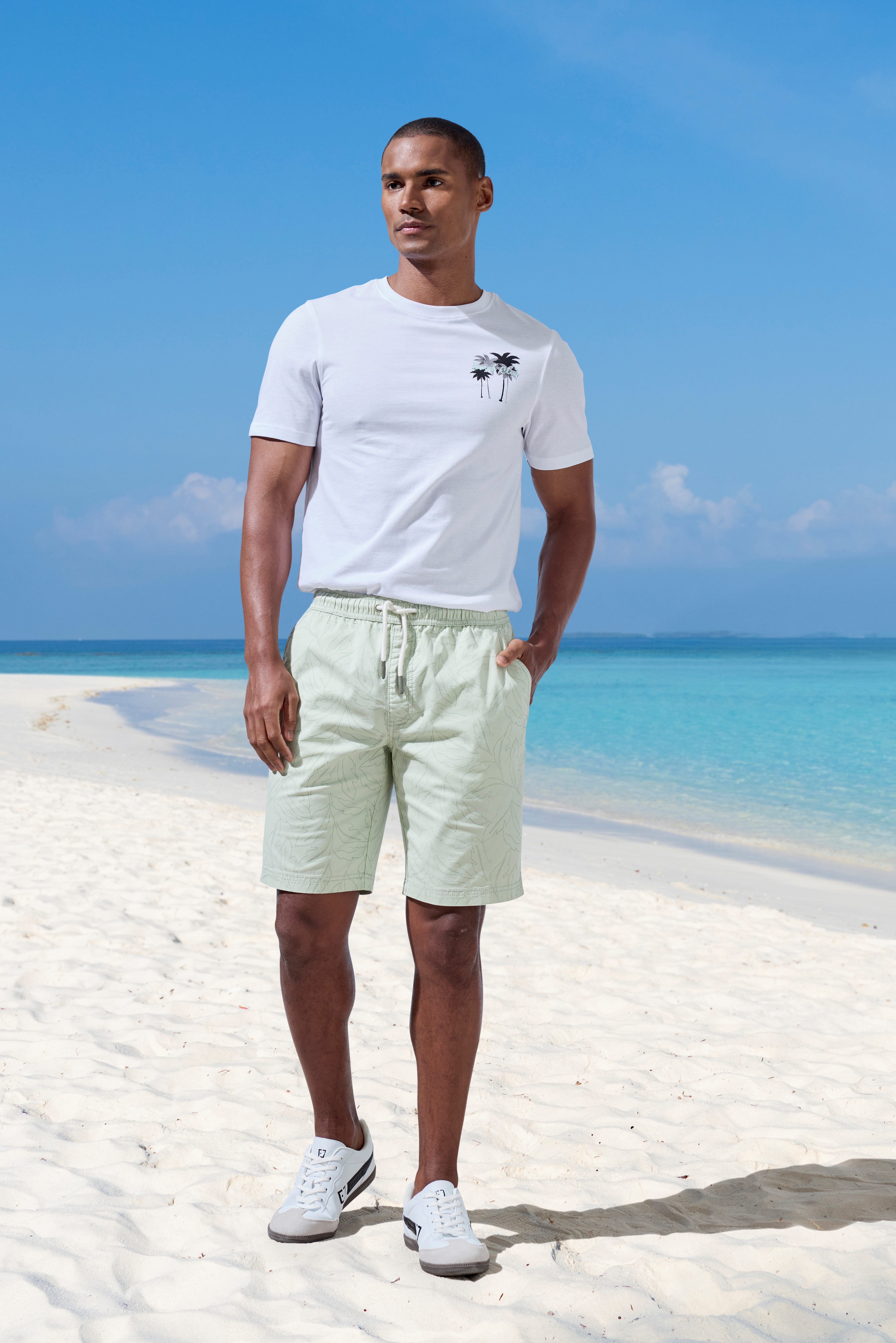 Beachtime T-shirt Met grote print op de rug
