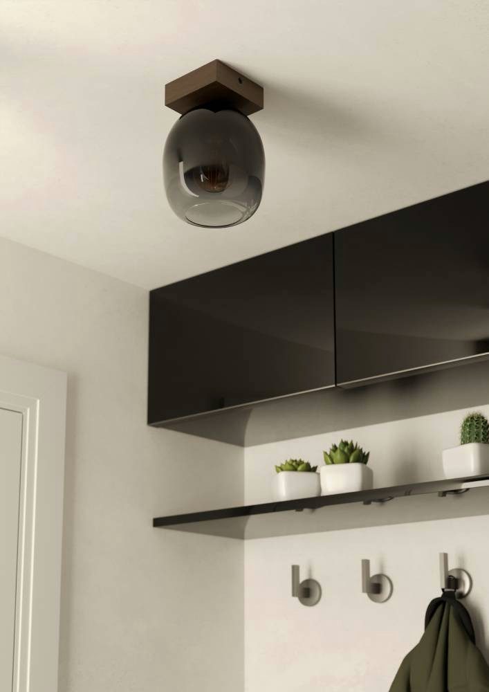 EGLO Plafondlamp FILAGO Plafondlamp, bruin en zwart-transparant, FSCM70PA, E27 fitting (1 stuk)
