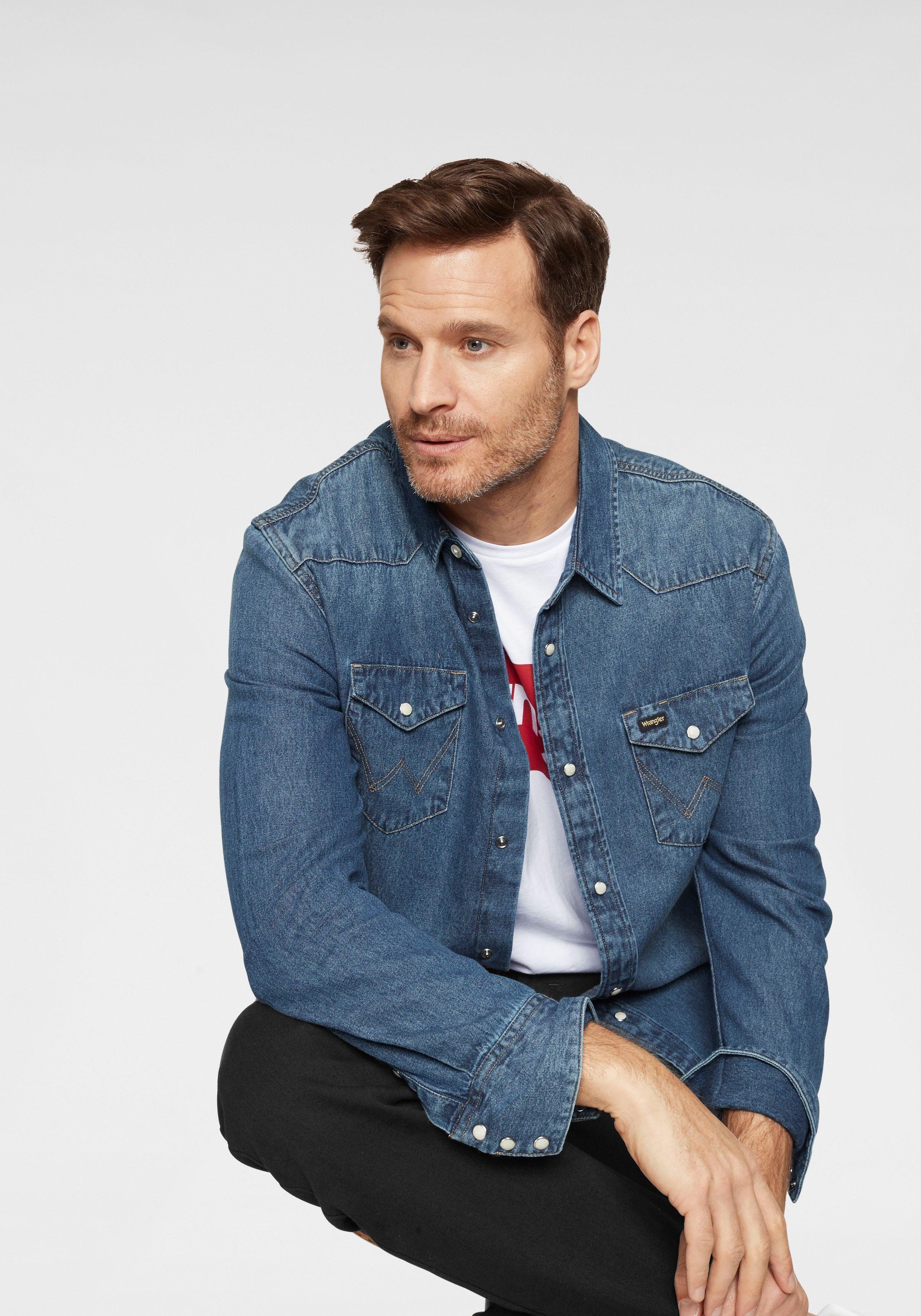 Duke grote maat spijker overhemd lange mouw stone washed