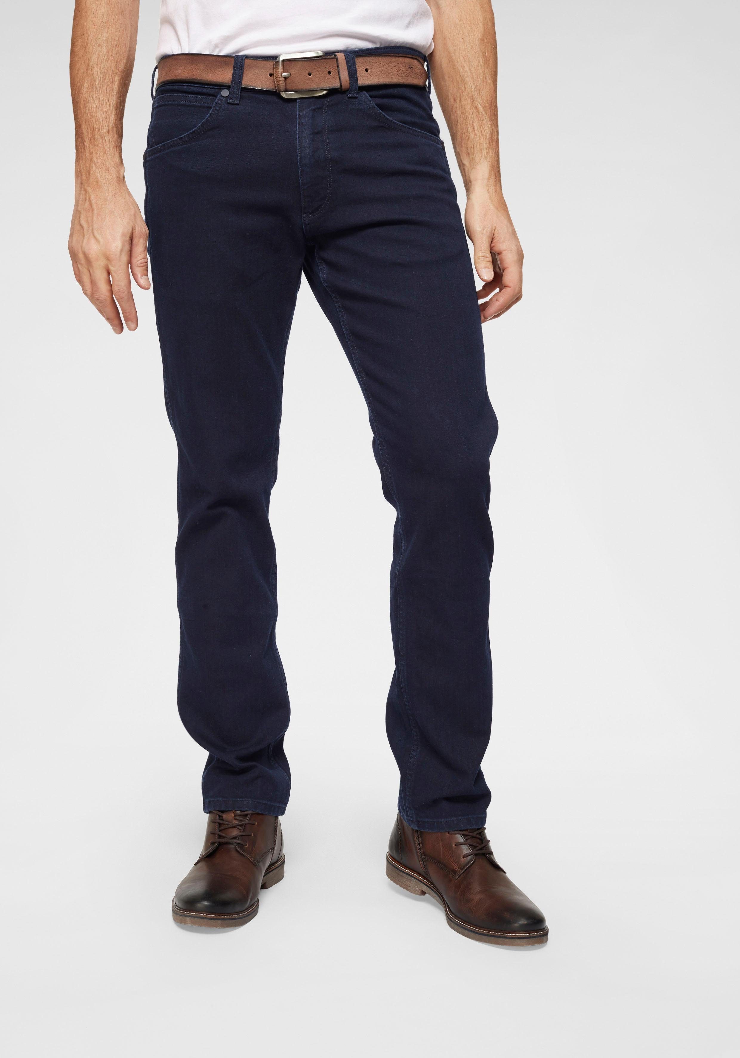 Wrangler Stretch jeans Greensboro Regular Straight fit heren stretch jeans maat 31 blauw