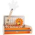 hape speelgoed-gereedschapskoffer knutselaar gereedschapskist houten (32-delig) oranje