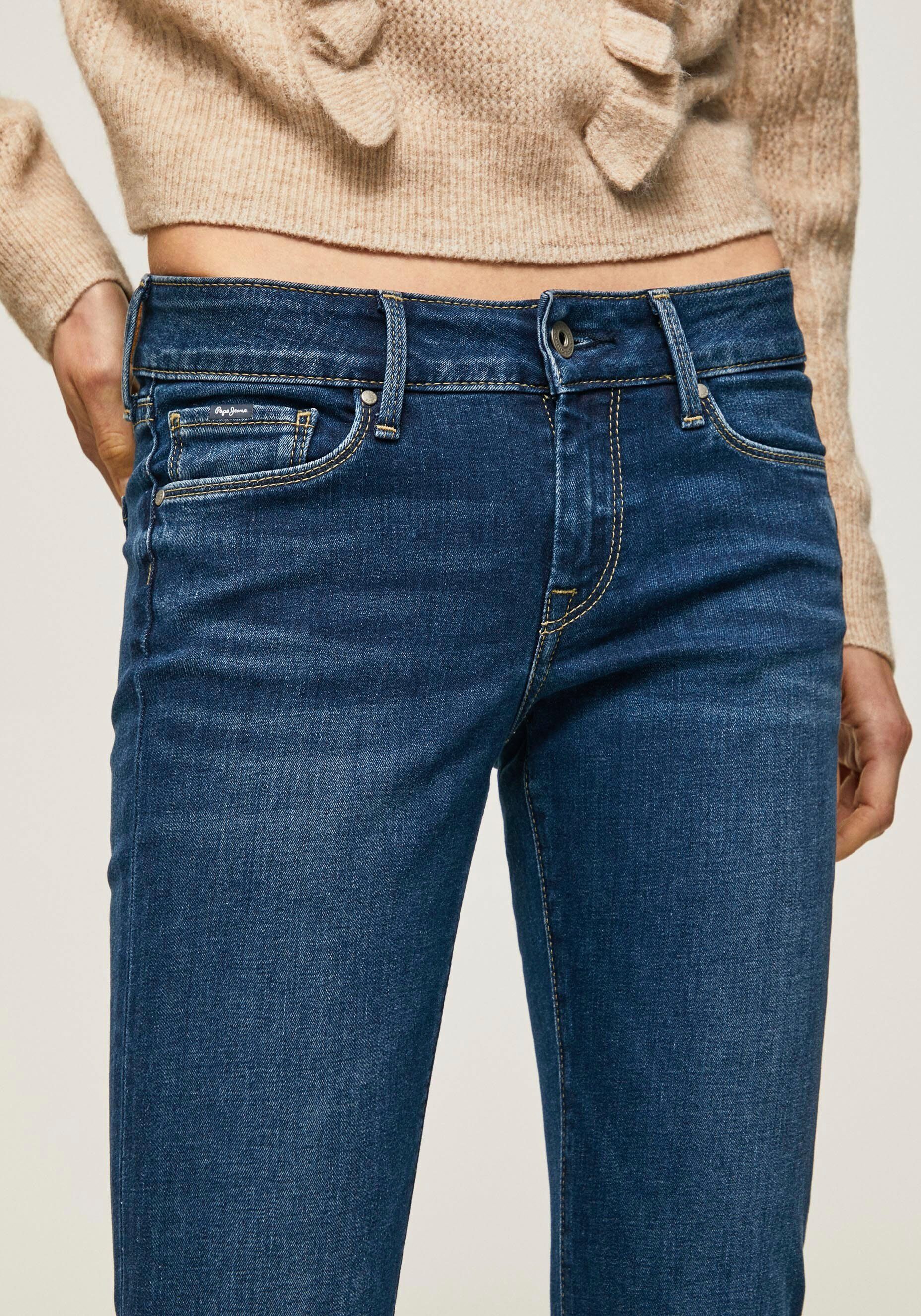 Pepe Jeans Skinny fit jeans SOHO in 5-pocketsstijl met 1-knoop en stretchaandeel