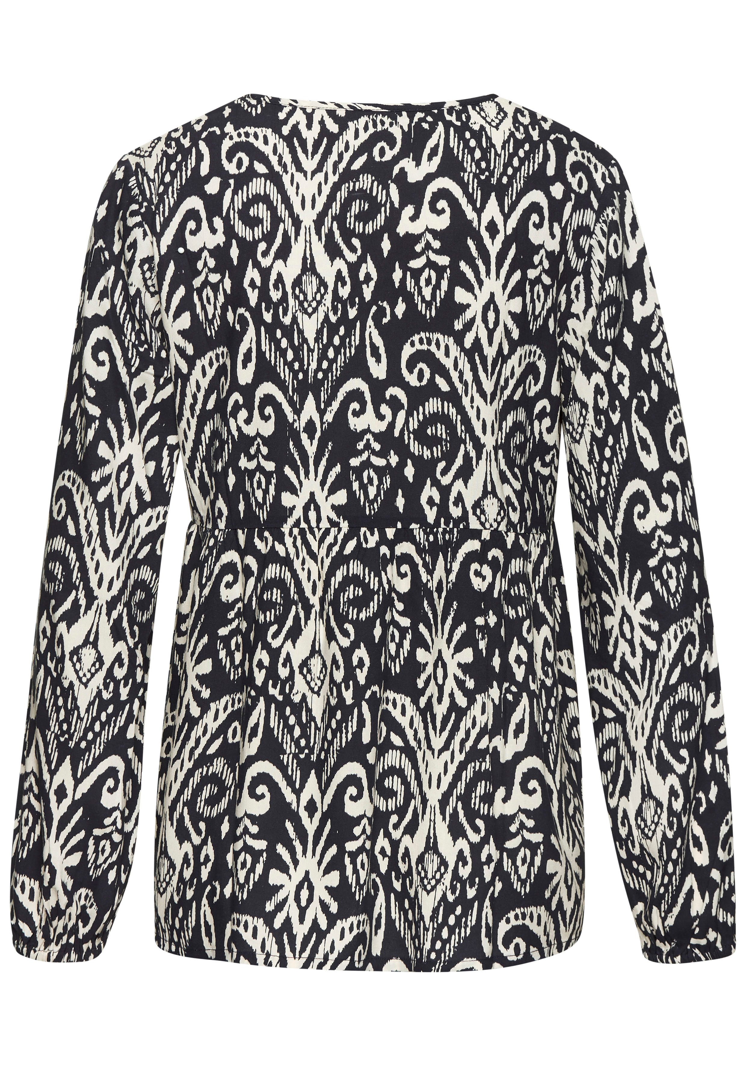 Vivance Blouse met lange mouwen met ballonmouwen, luchtige tuniek met alloverprint, boho-stijl