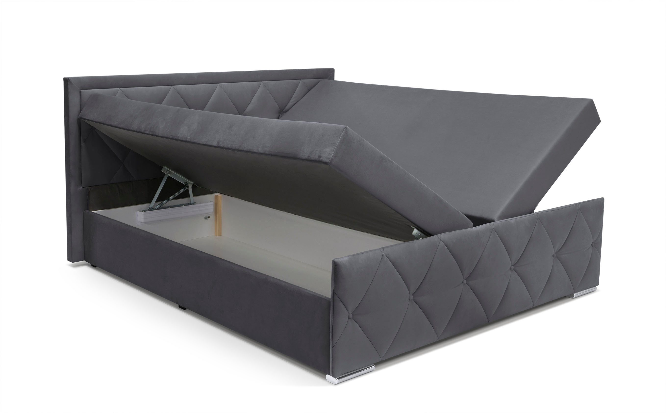 Leonique Boxspring Alfie, bestseller! Inclusief bedlade & topper Optioneel met knoopstiksels of strassstenen, H2, H3 en H4 verkrijgbaar