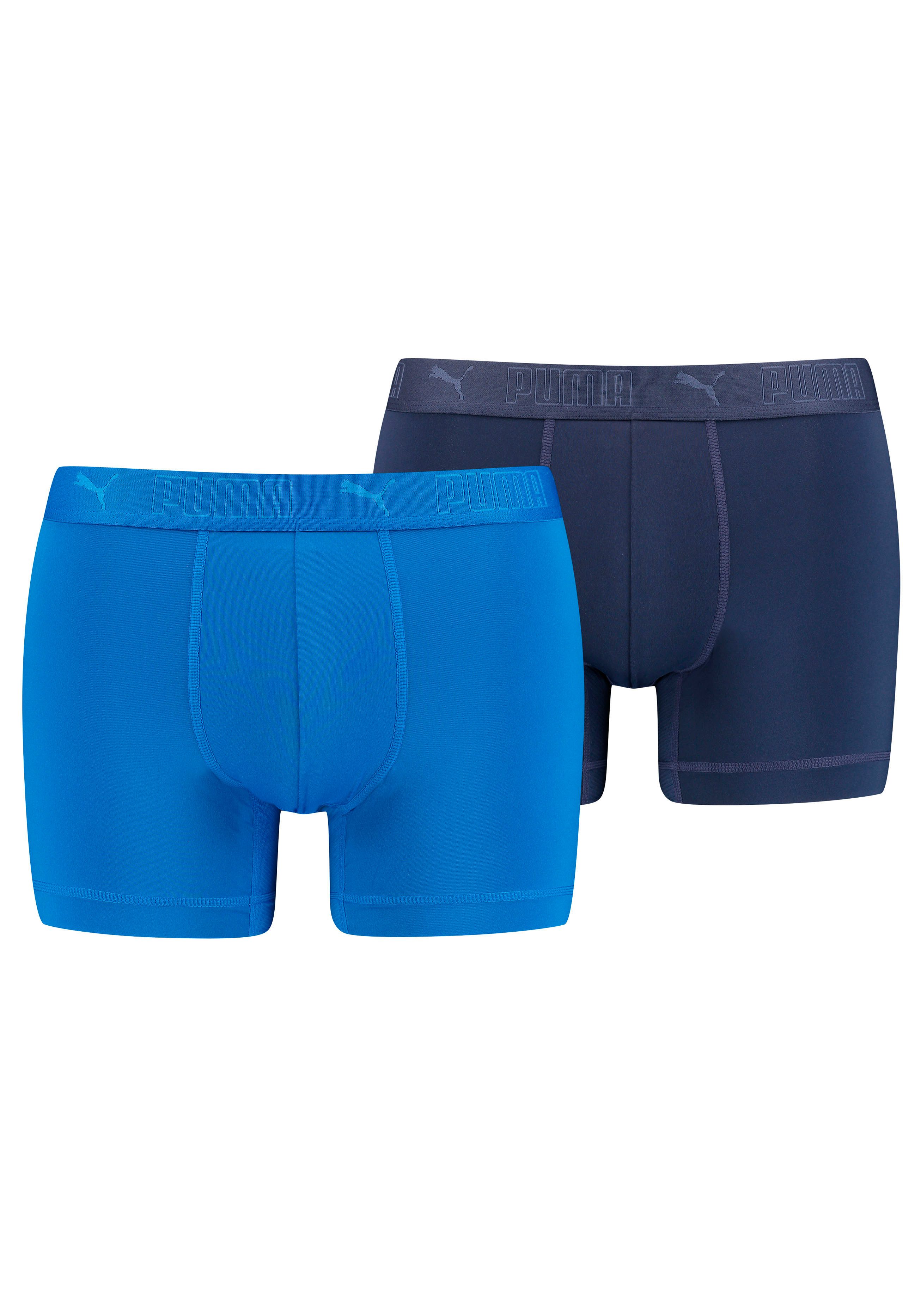 PUMA Boxershort PUMA MEN SPORT MICROFIBER BOXERS 2P (2 stuks, Set van 2) heren boxershorts maat M blauw